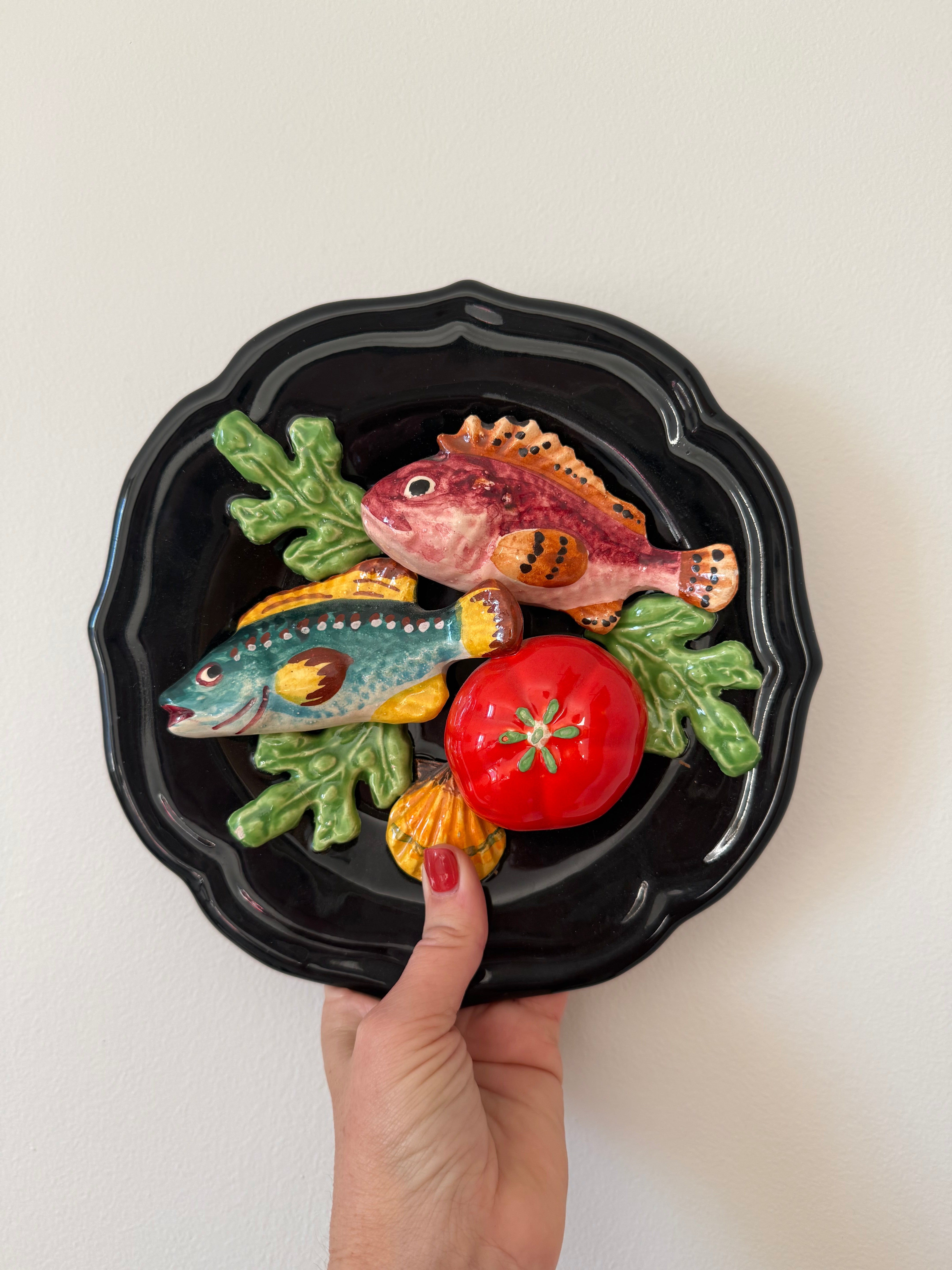 French Ceramic Majolica Wall Plate