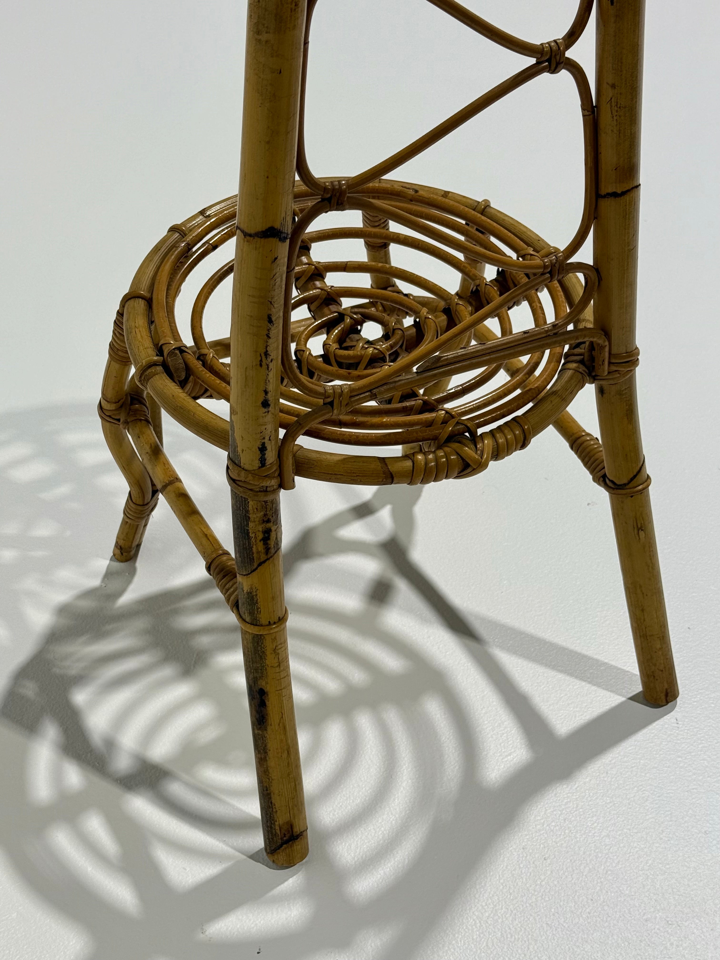 Italian Bamboo High Back Chair by Bonacina