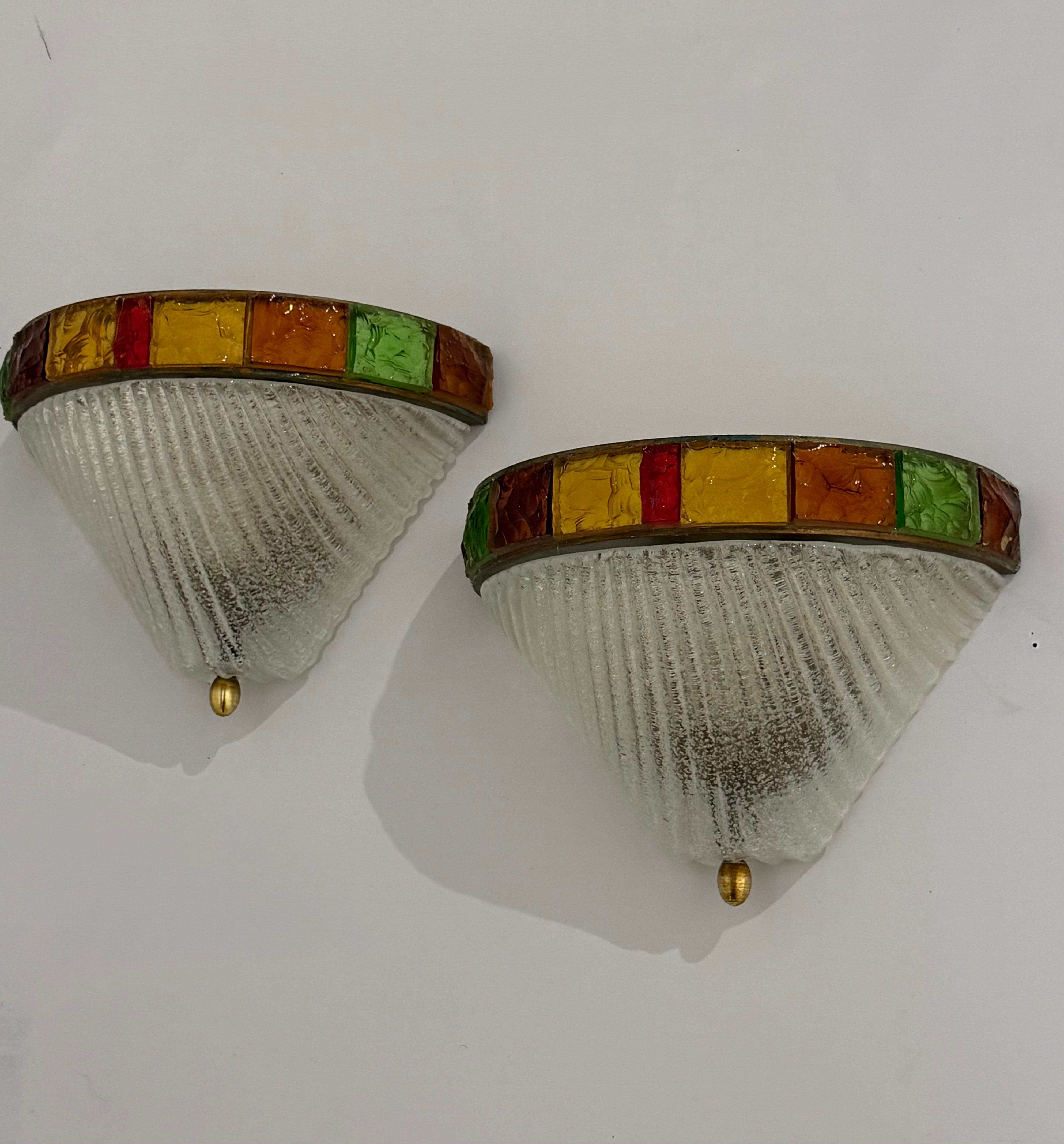 Pair of Murano Wall Lights by Poliarte