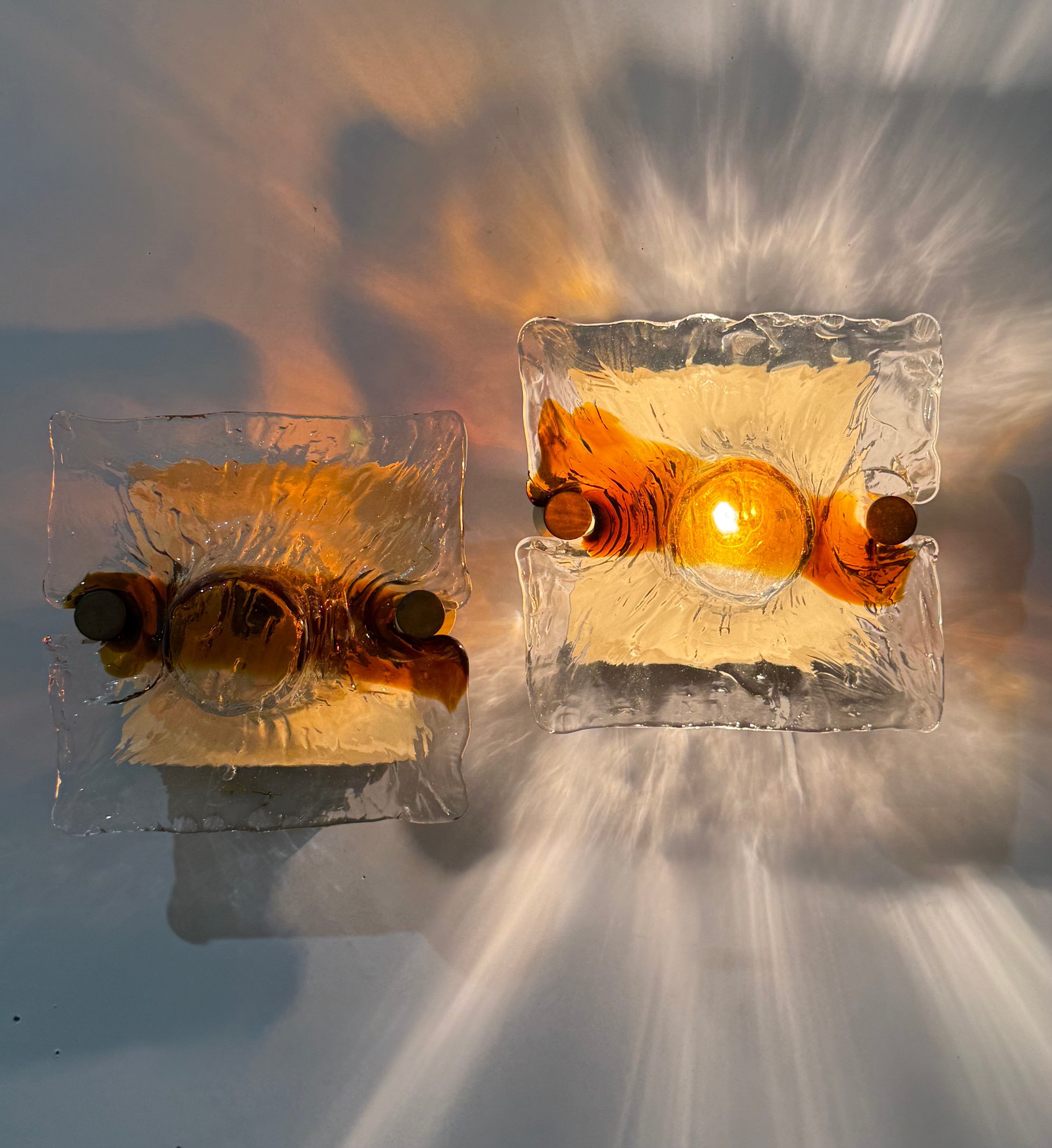 Pair of Murano Wall Lights by Toni Zuccheri for Venini