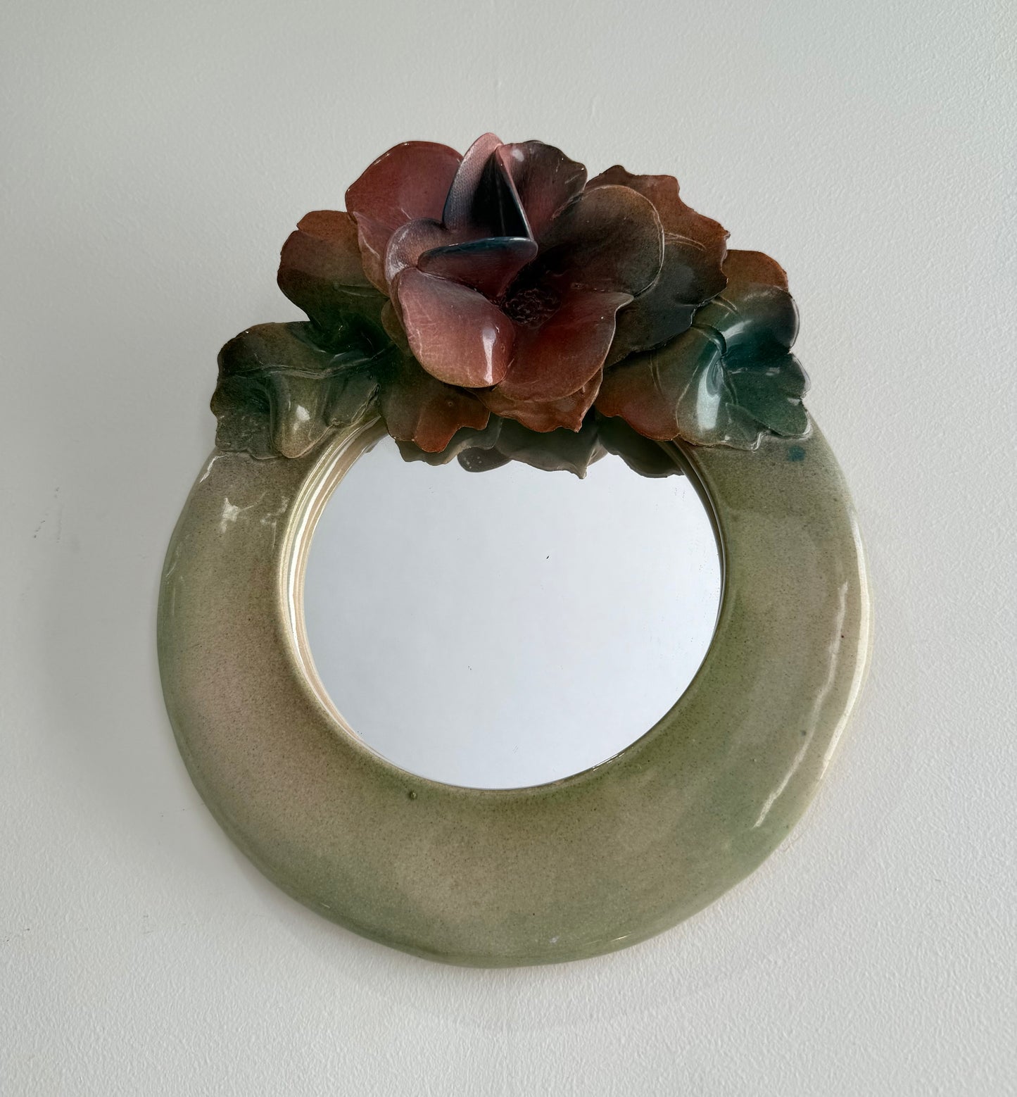 Vintage French Ceramic Mirror