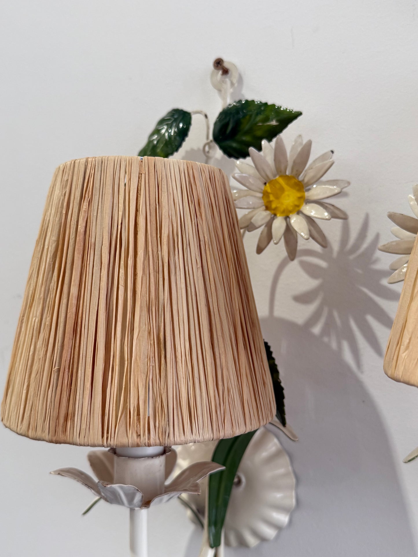 Pair of 1950’s French Floral Wall Lights