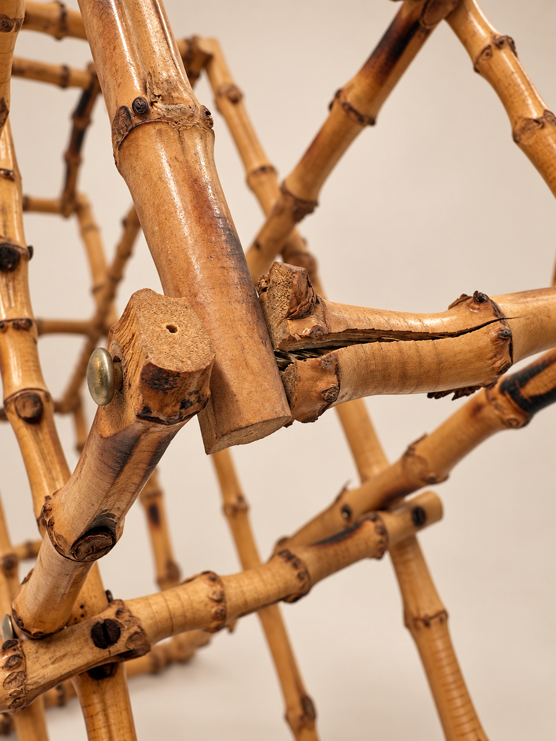 Vintage Bamboo Folding Wine Rack