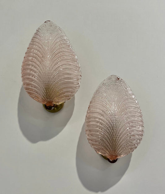 Pair of Foglia Murano Wall Lights