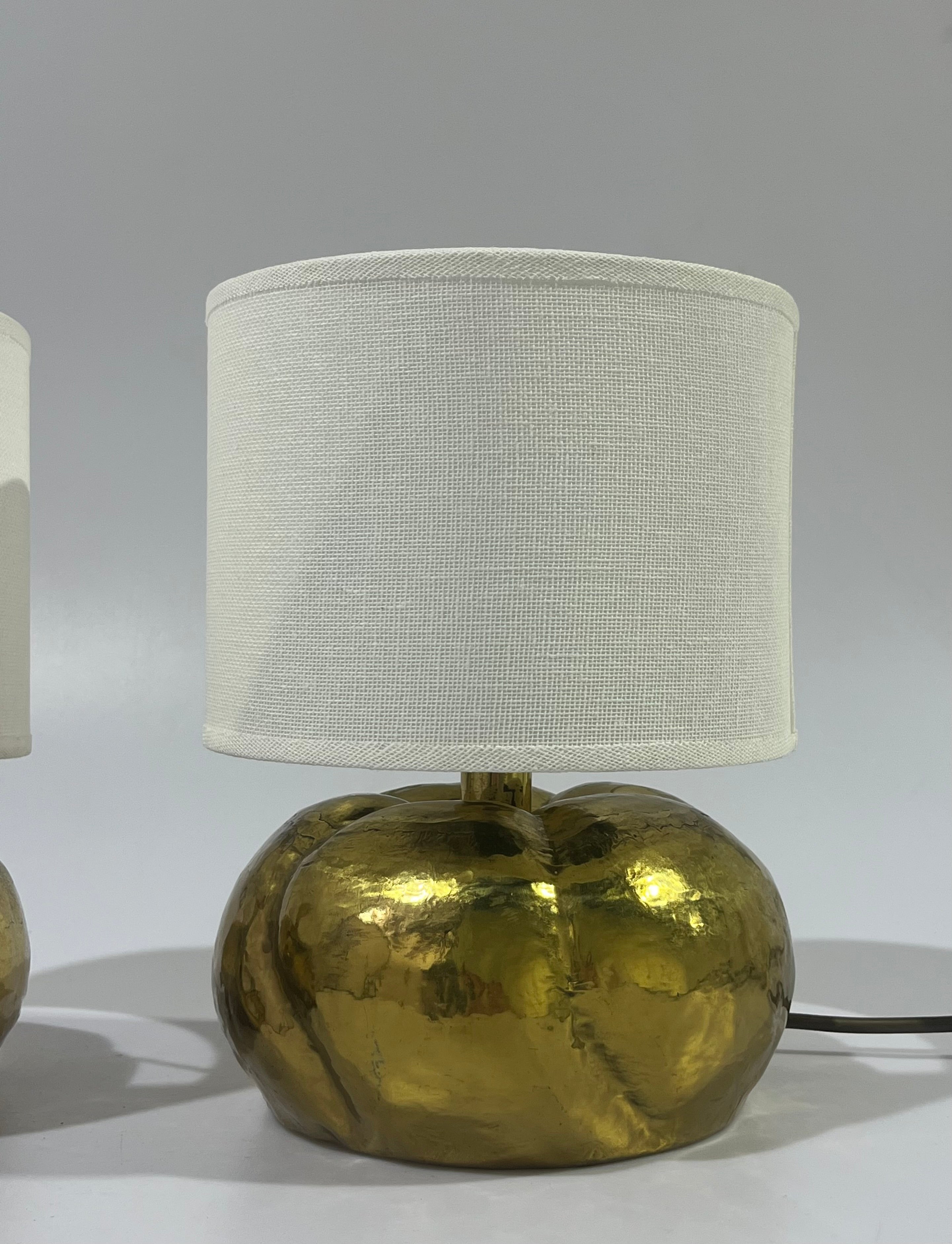 Pair of 1970’s Italian Brass Table Lamps