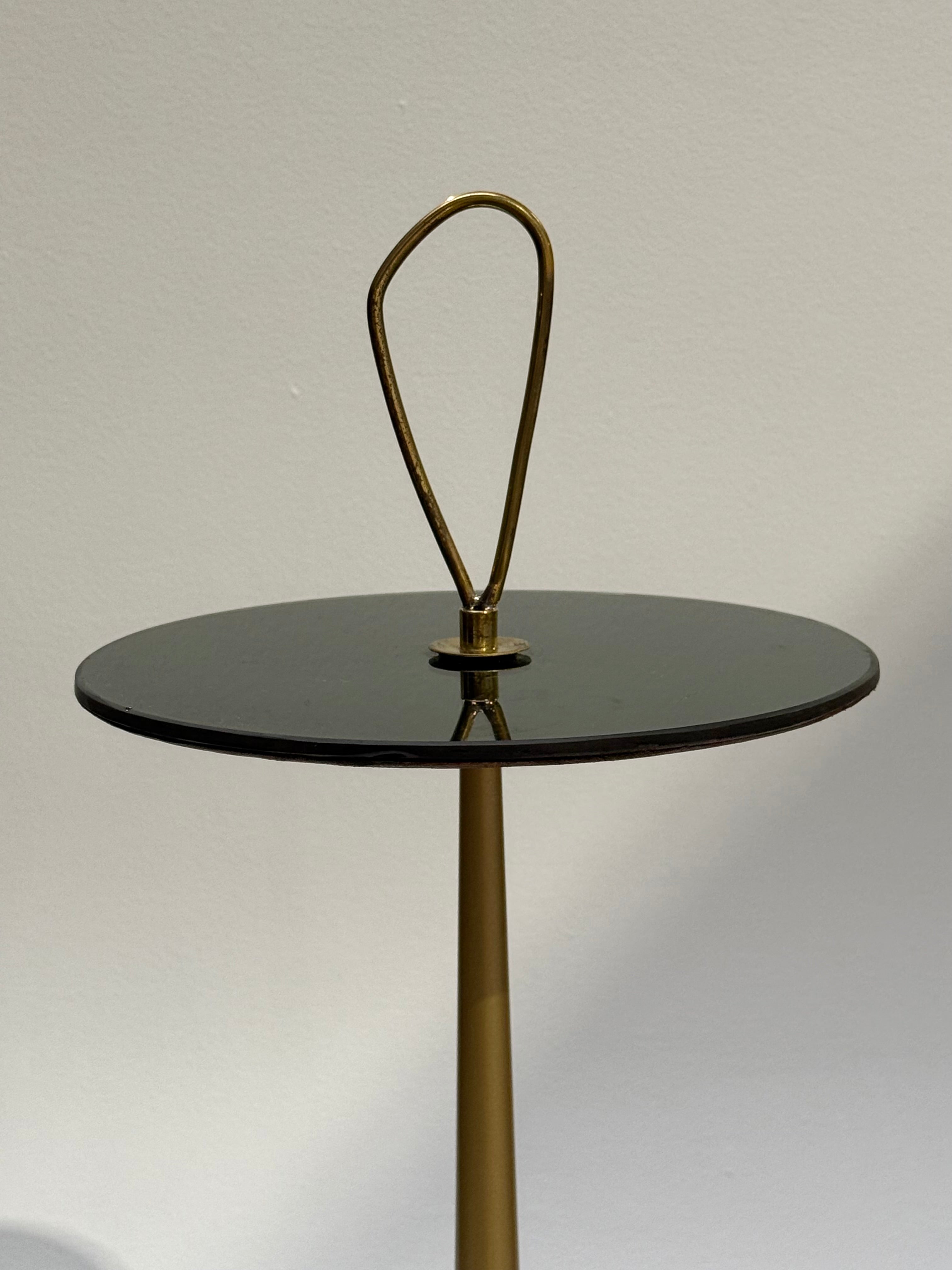 Vintage Travertine & Glass Side Table - Two Available