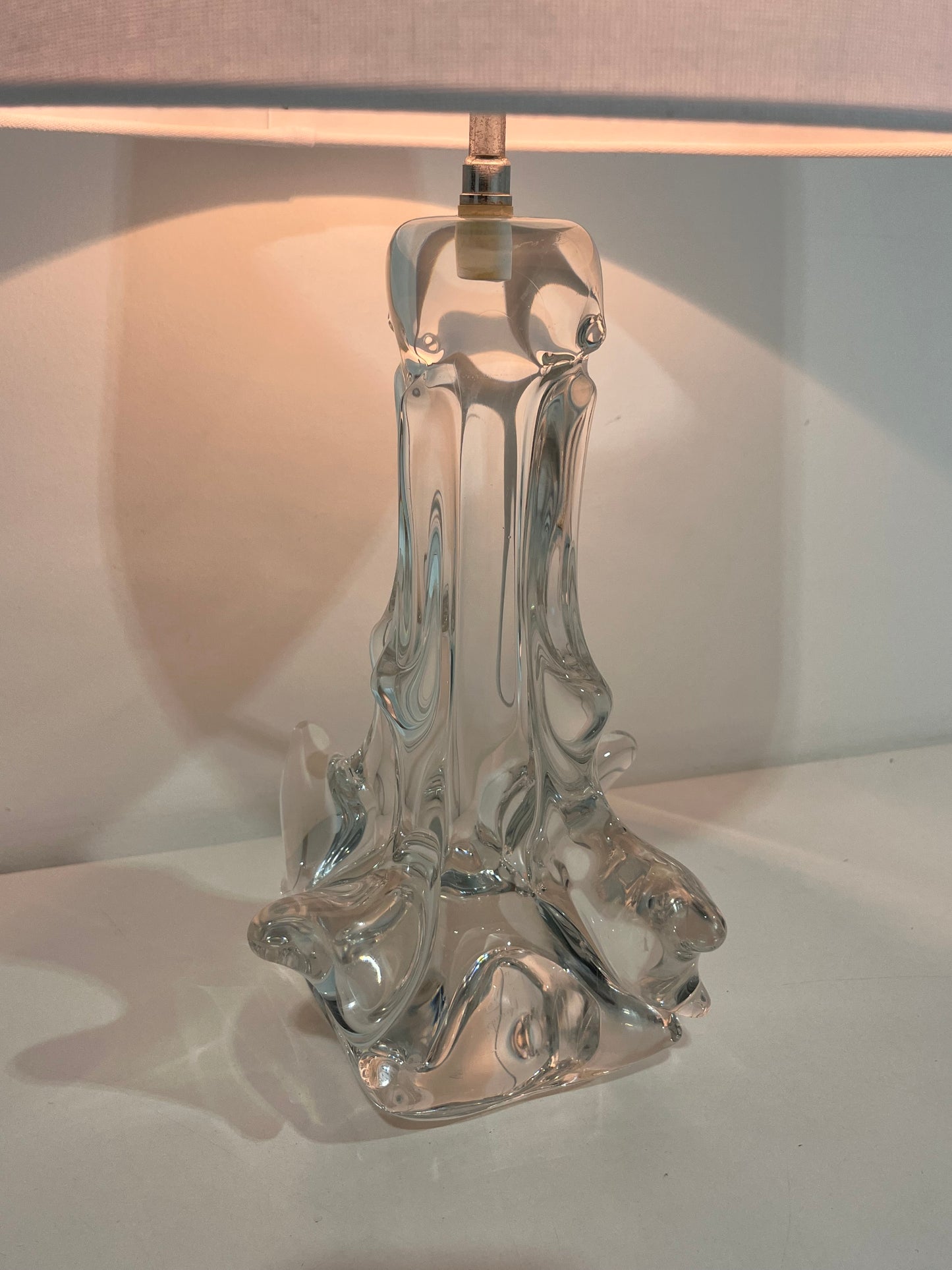 1960s French Crystal Lamp by Charles Schneider