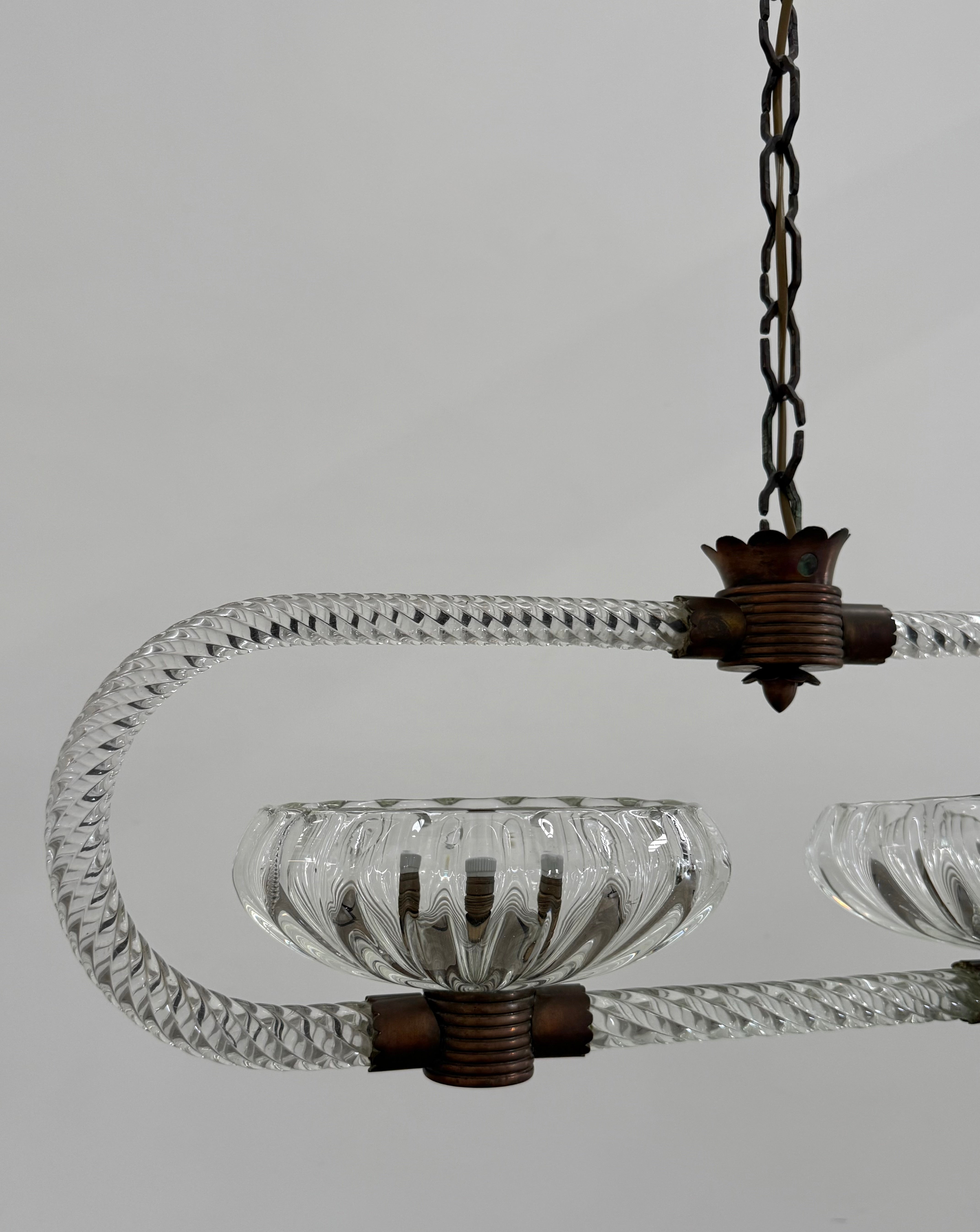 1940’s Barovier & Toso Murano Glass Pendant