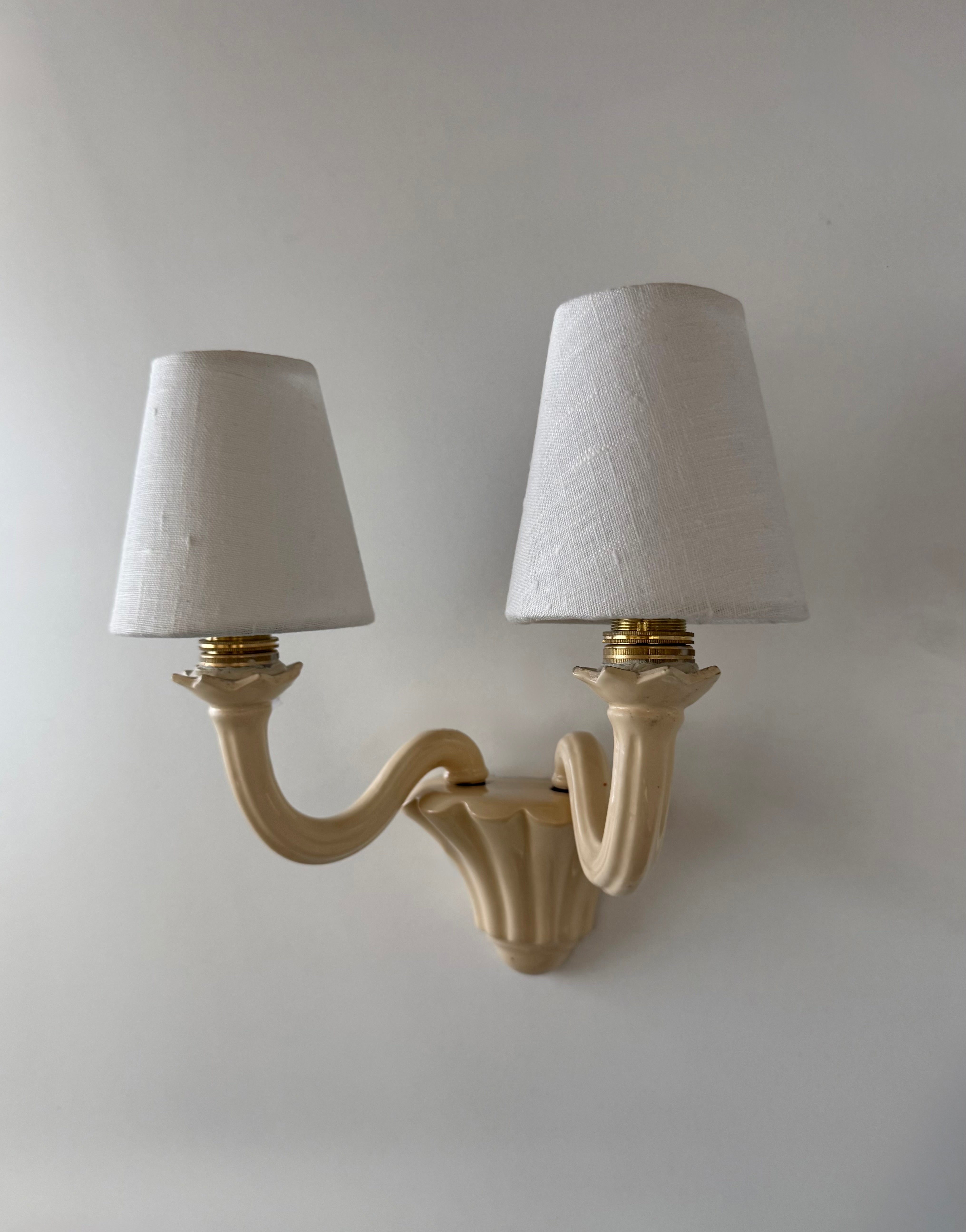Pair of 1950’s French Ceramic Wall Lights