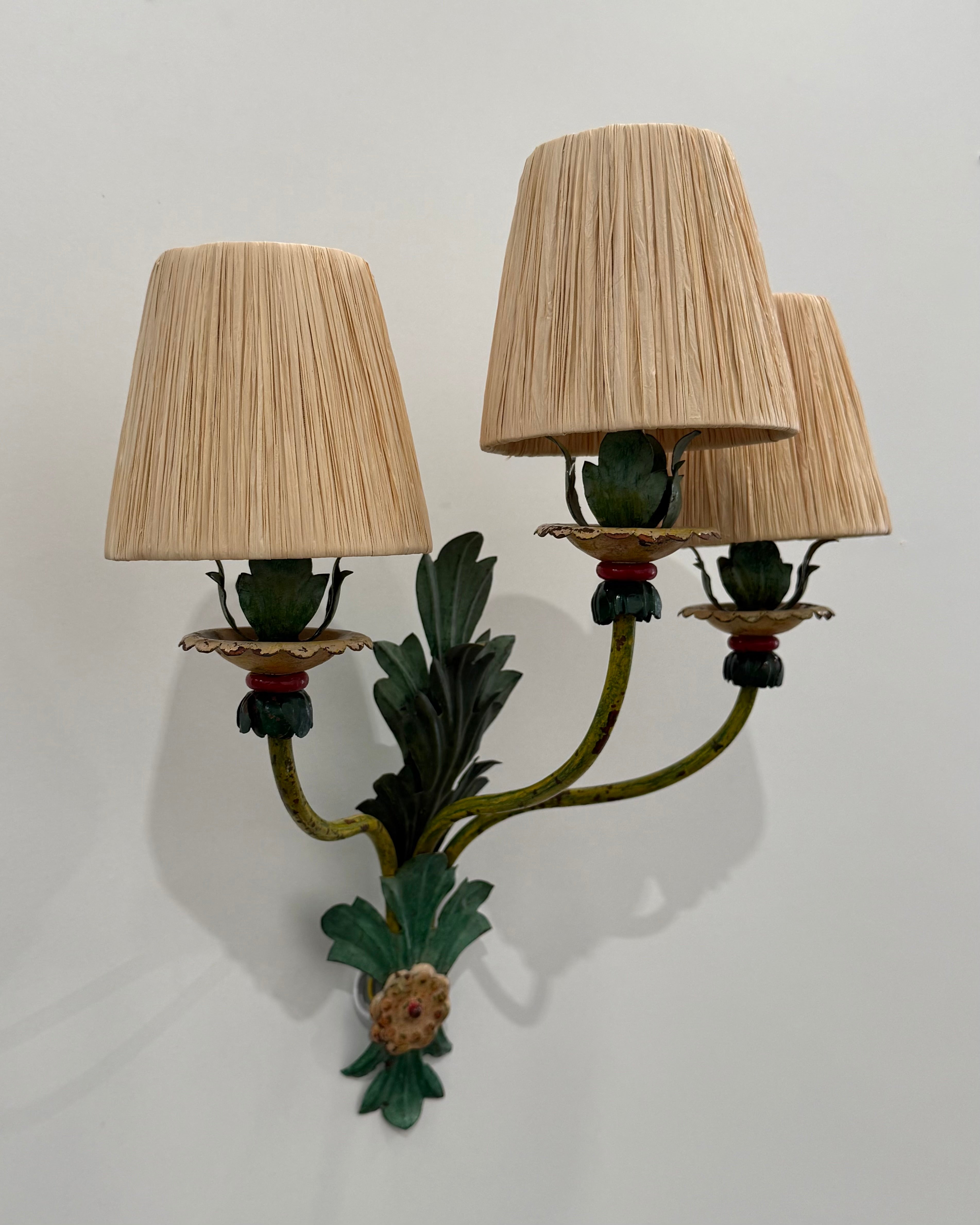 Pair of 1950’s Italian Tolware Wall Lights
