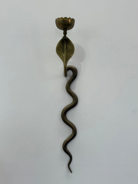 1960’s French Brass Cobra Candle Wall Light