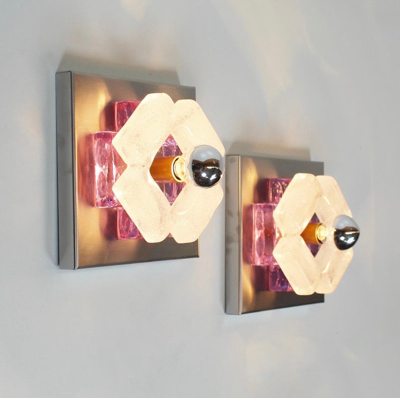 Pair of Murano Glass Wall Lights by Poliarte