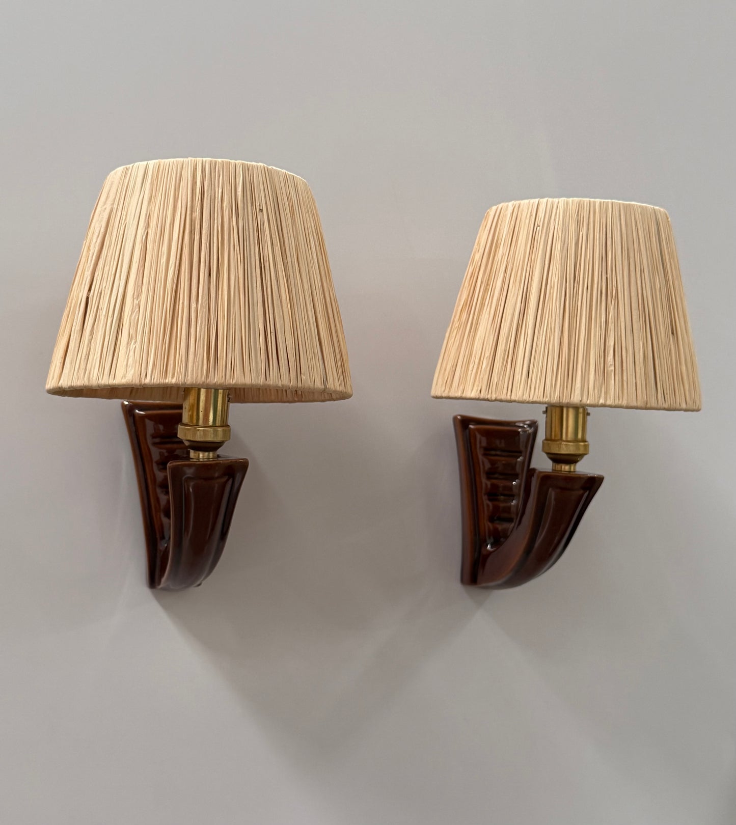 Pair of 1950’s French Ceramic Wall Lights
