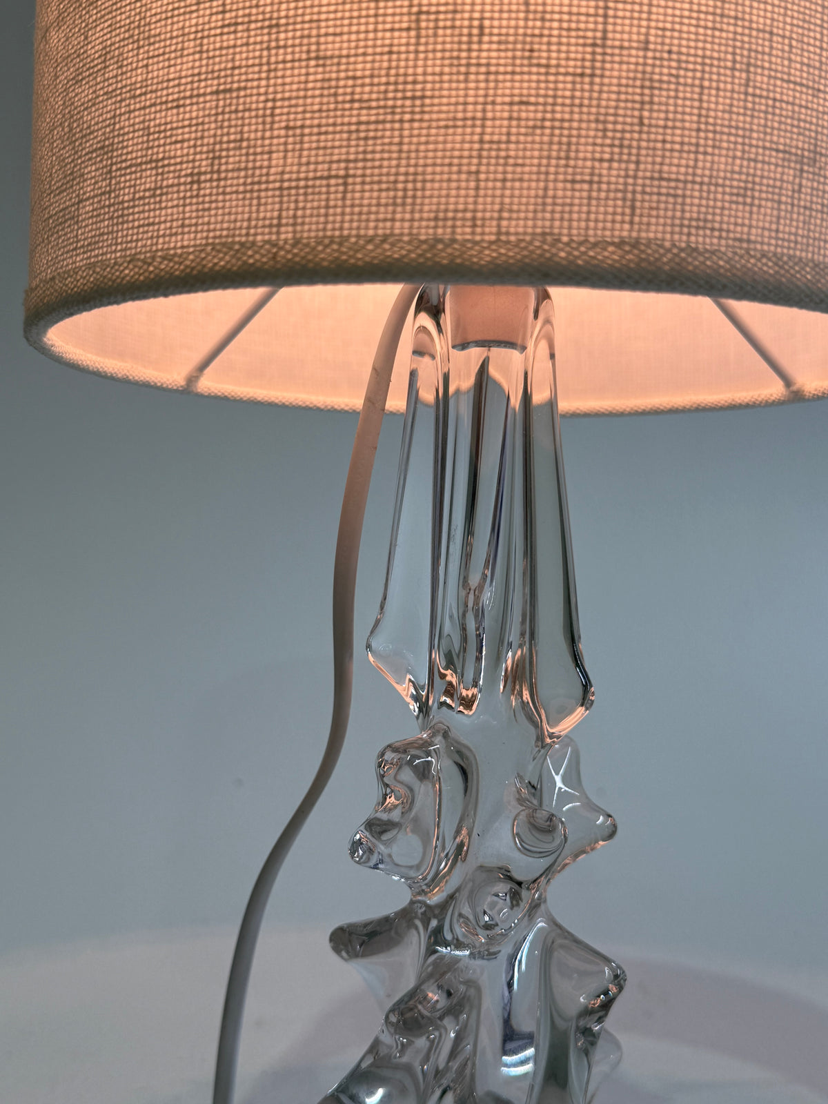 1960s French Crystal Lamp by Charles Schneider