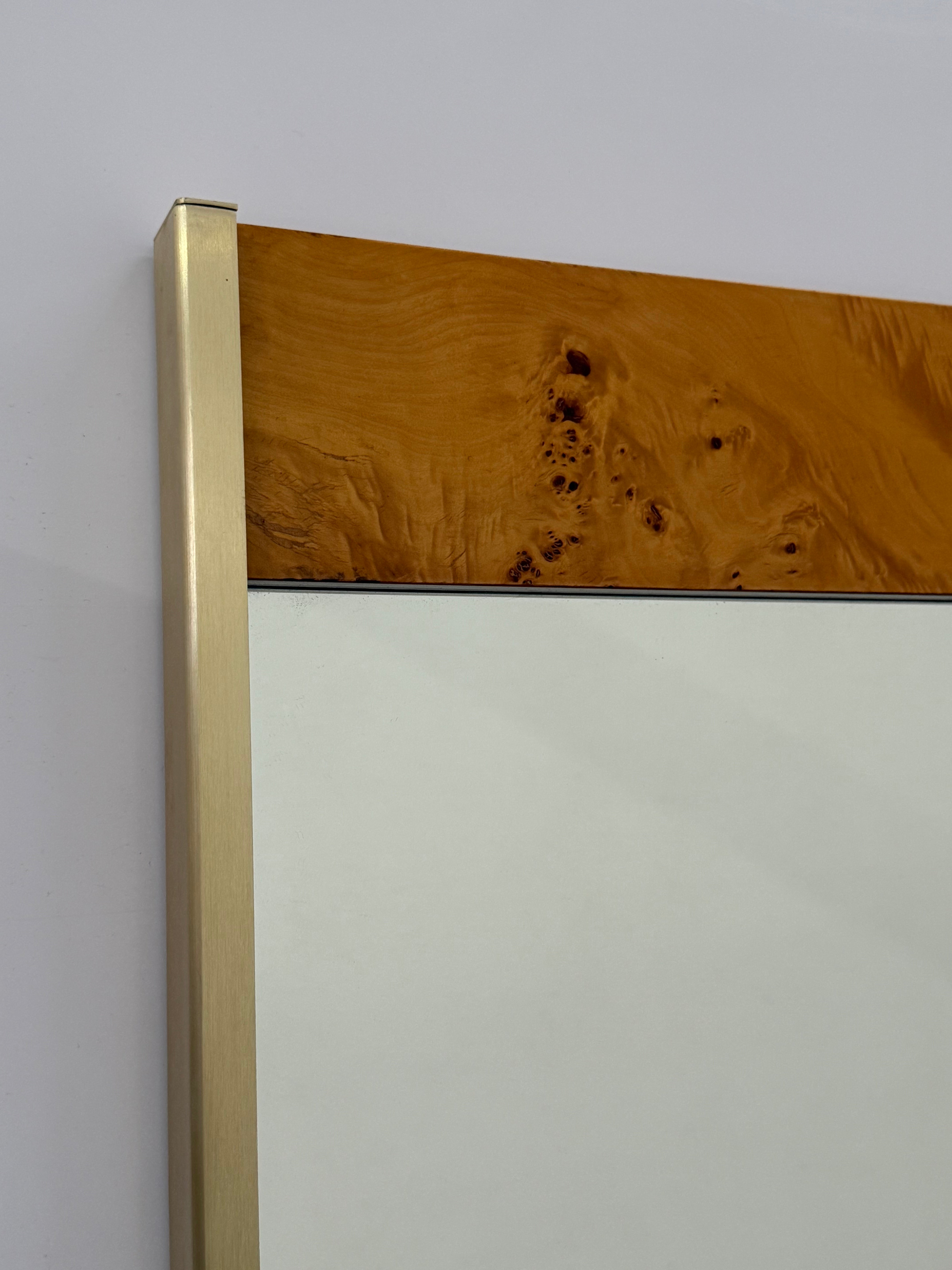 Italian Briar Wood & Brass  Mirror