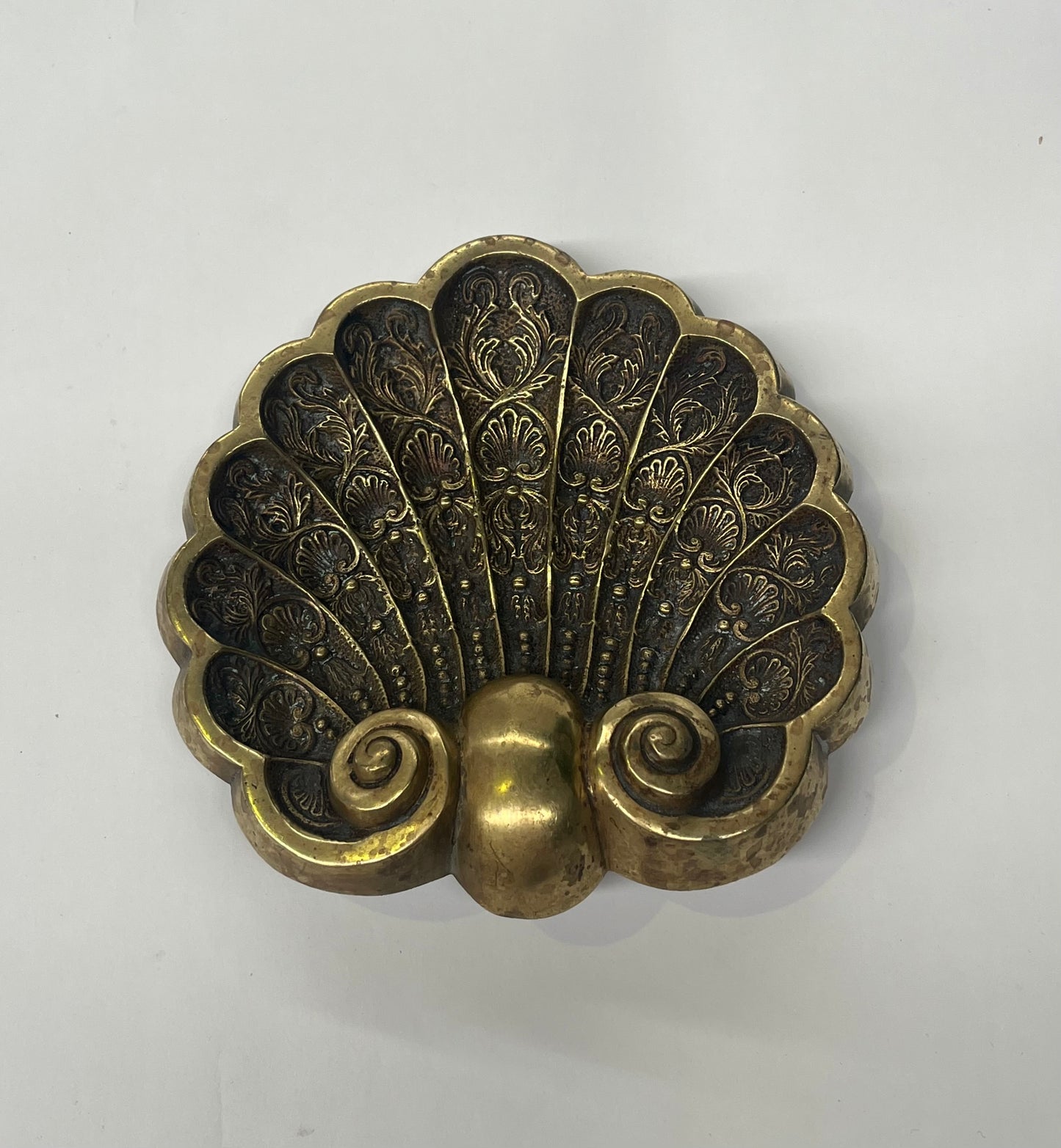 Vintage Brass Shell Wall Hanging - Two Available