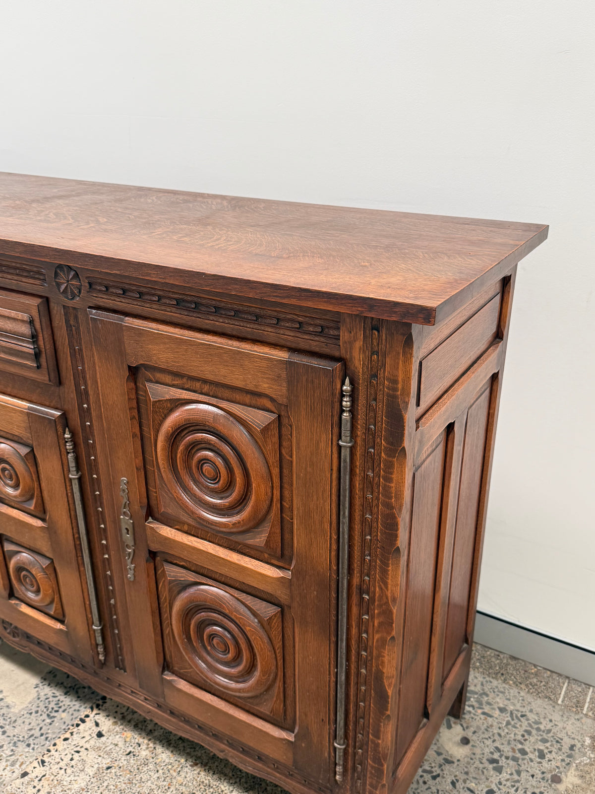 Vintage French Oak Sideobard by Charles Dudouyt