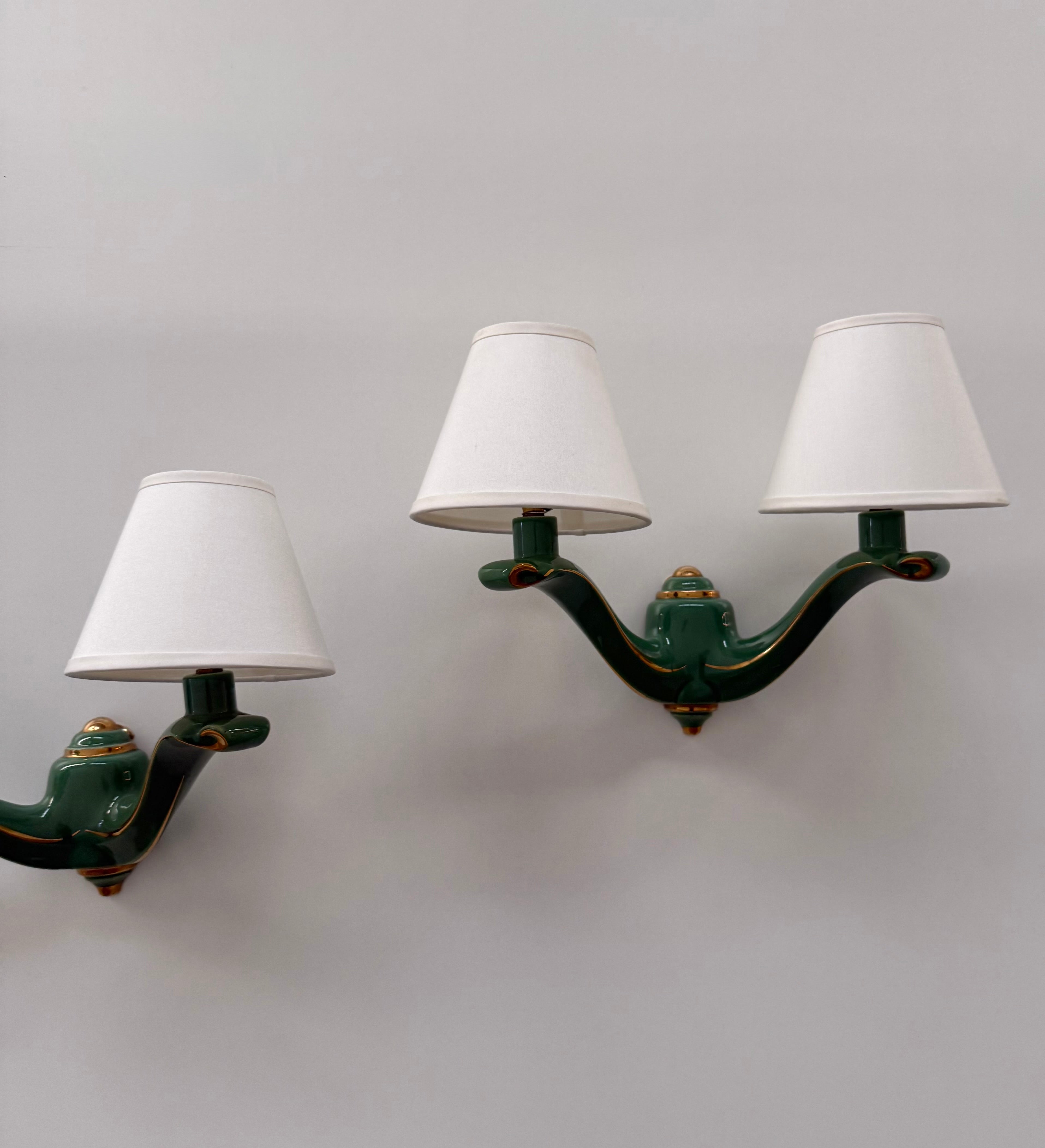 Pair of 1950’s French Ceramic Wall Lights