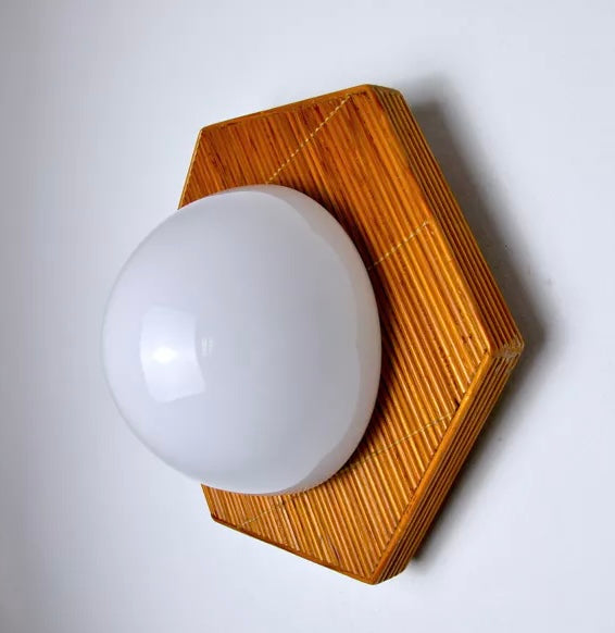 Large French Bamboo Wall Light - Two Available