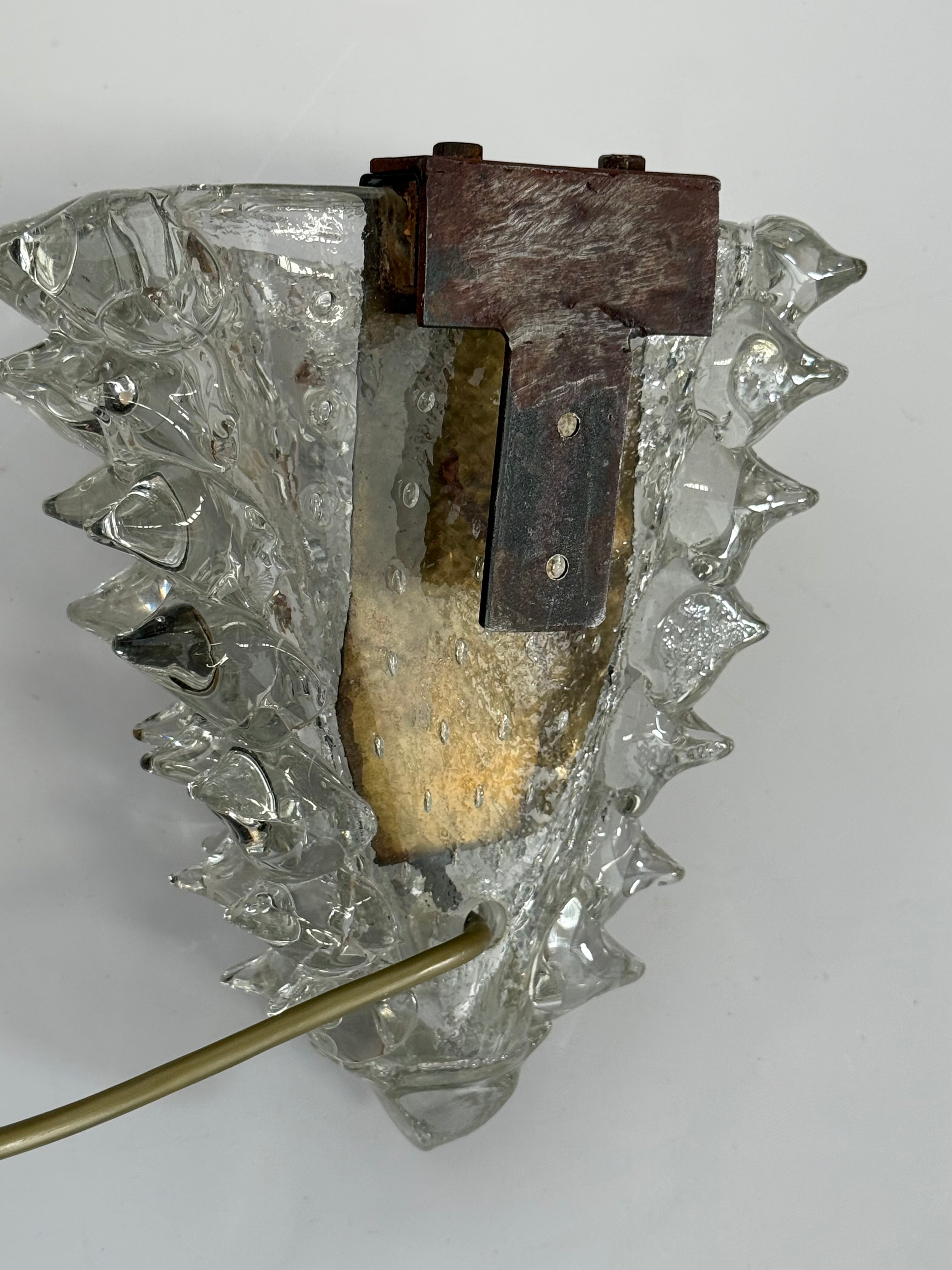 Vintage Murano Rostrato Wall Light by Barovier