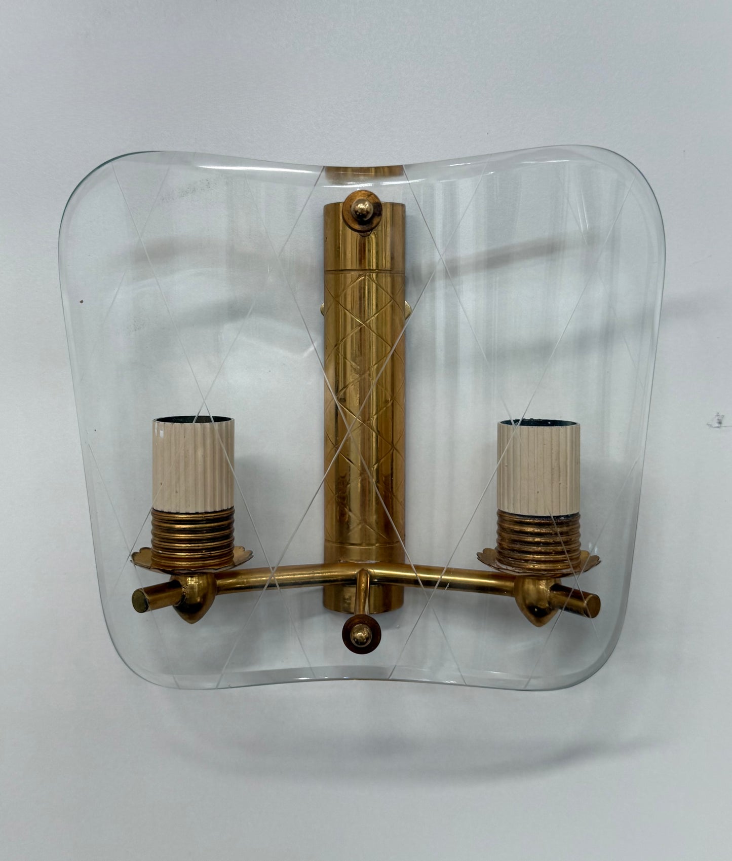 1950’s Italian Etched Glass Wall Lights - 3 Available