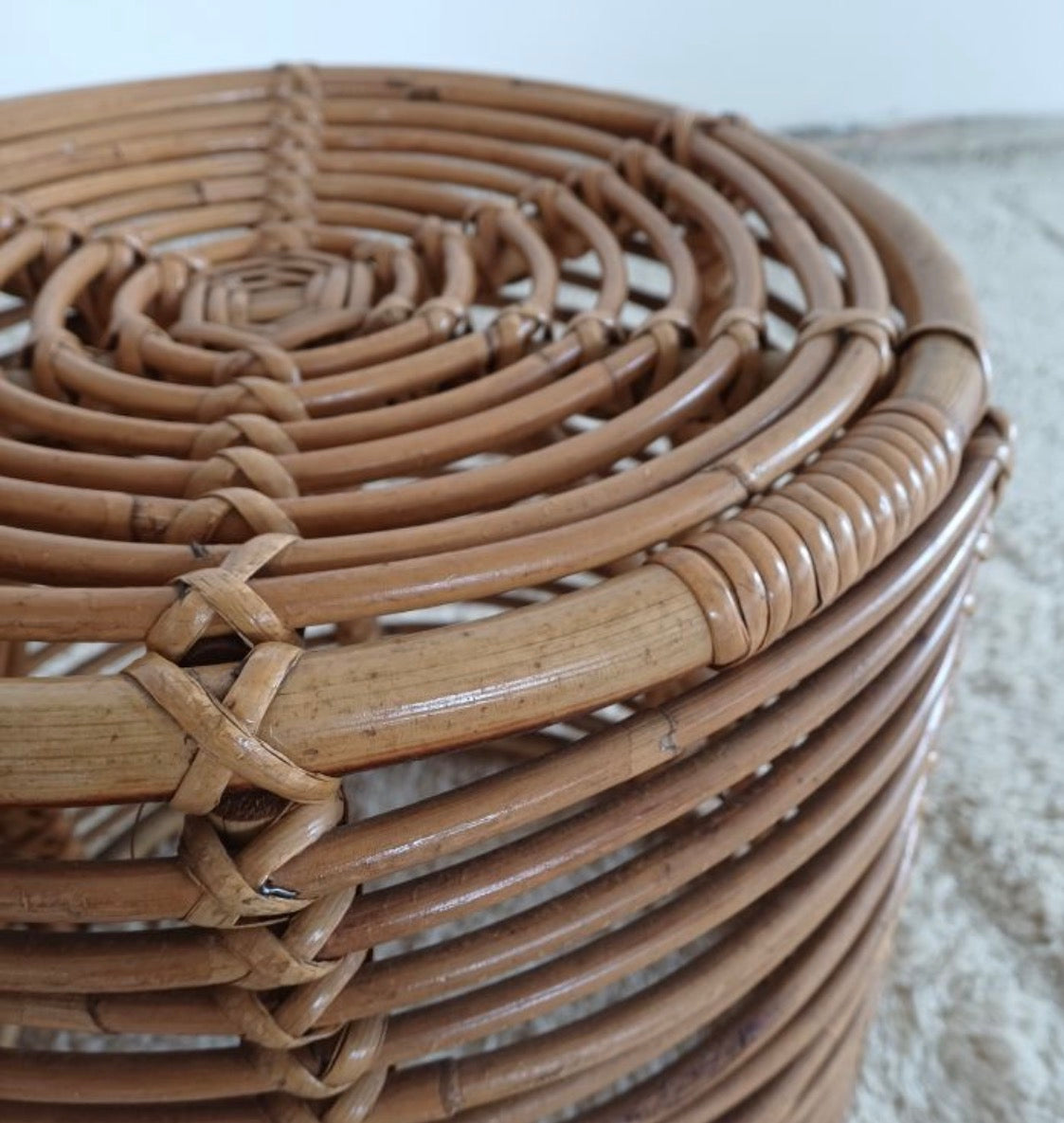PRE-ORDER: Vintage Italian Bamboo Stool by Tito Agnoli