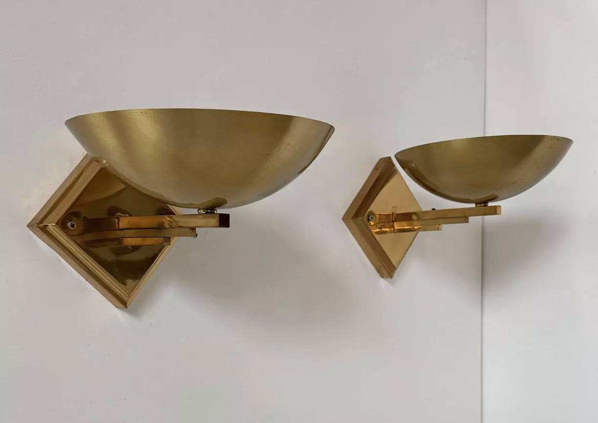 Pair of 1970’s French Brass Wall Lights