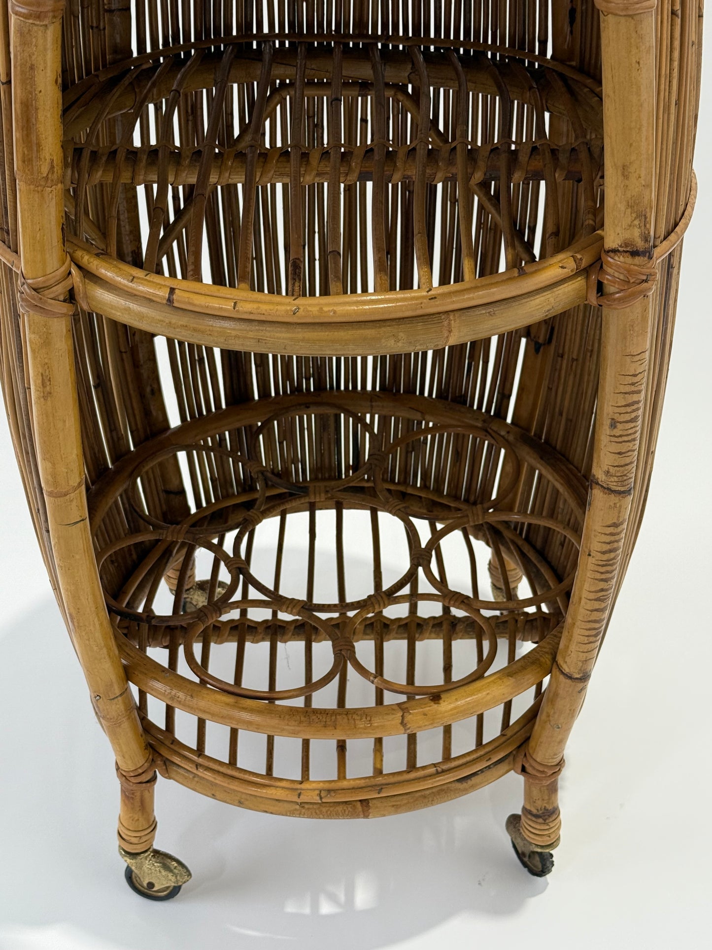 Italian 1960’s Bamboo Bar Trolley by Bonacina