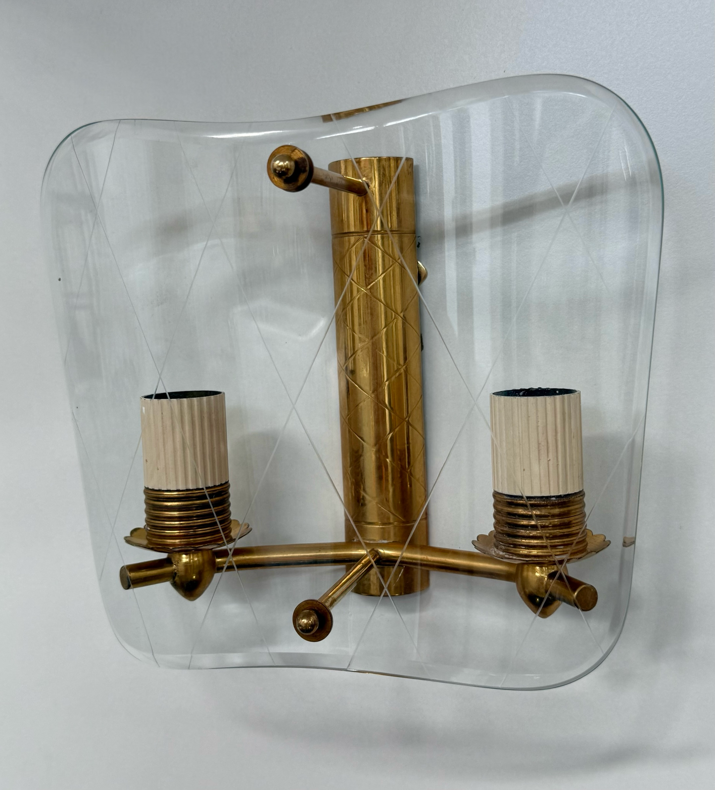 1950’s Italian Etched Glass Wall Lights - 3 Available