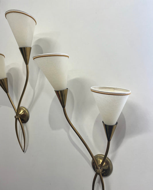 Pair of 1950’s French Wall Lights by Maison Arlus