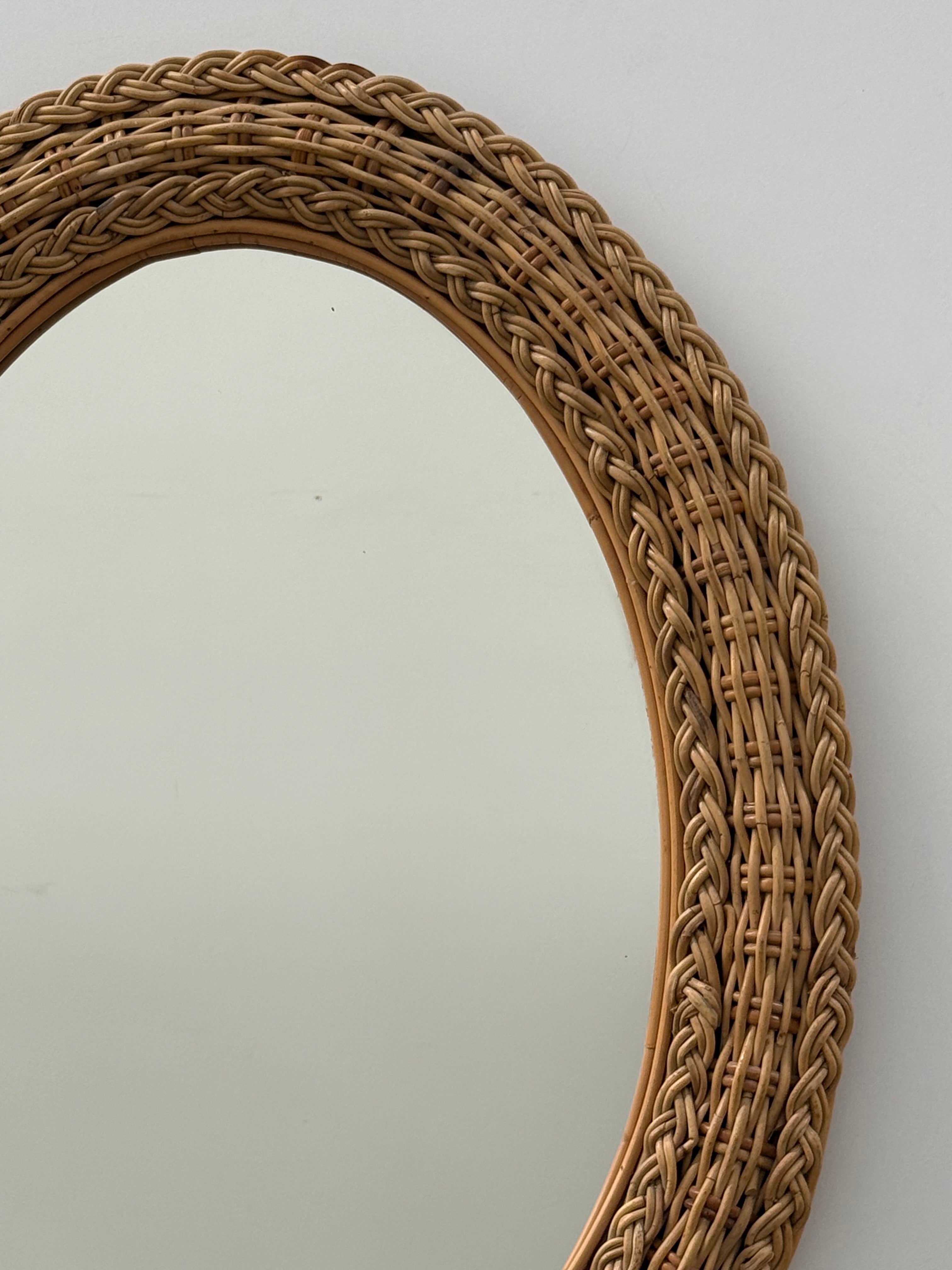 Vintage Rattan & Wicker Mirror