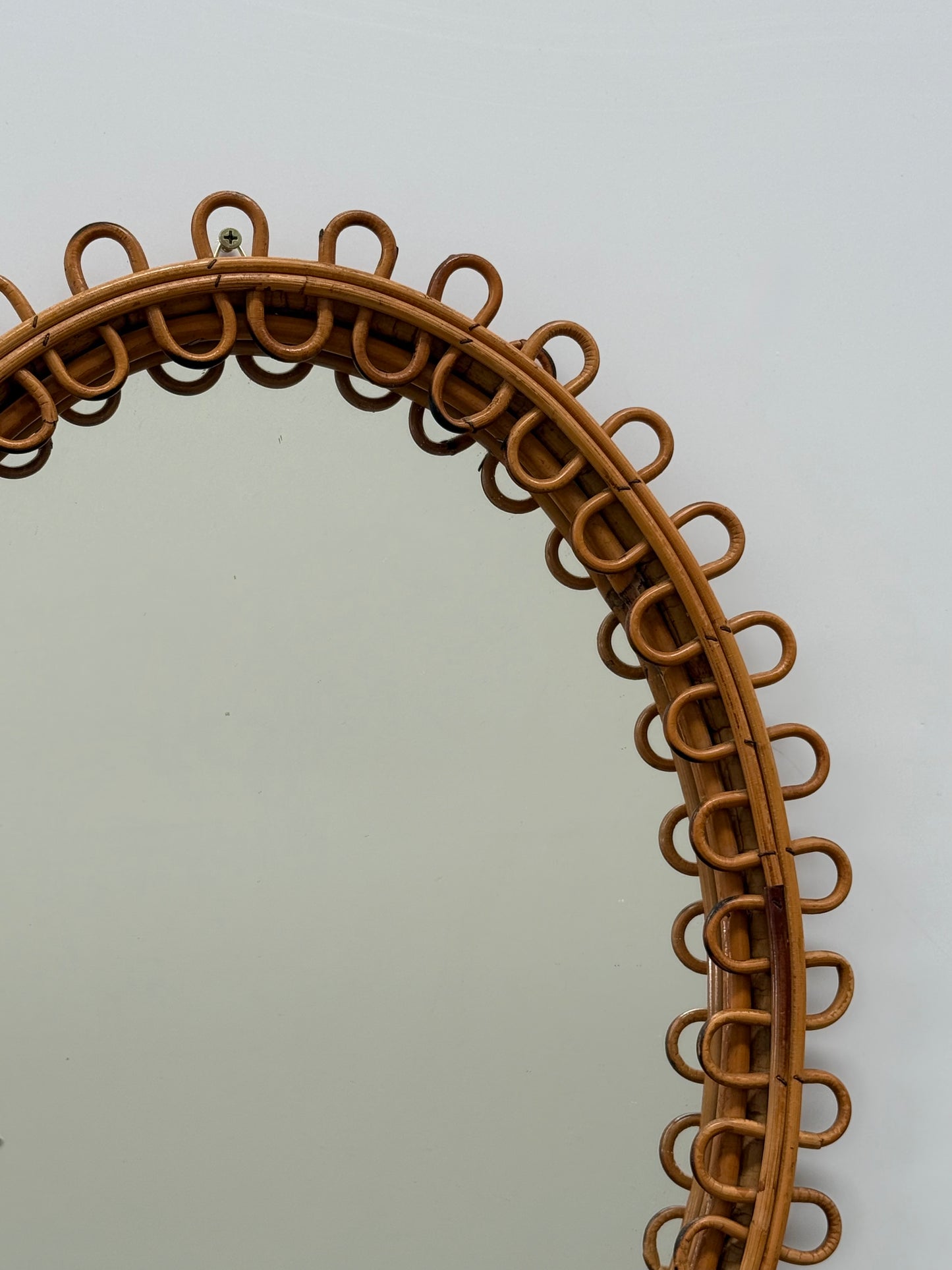 Vintage Italian Bamboo Mirror by Bonacina