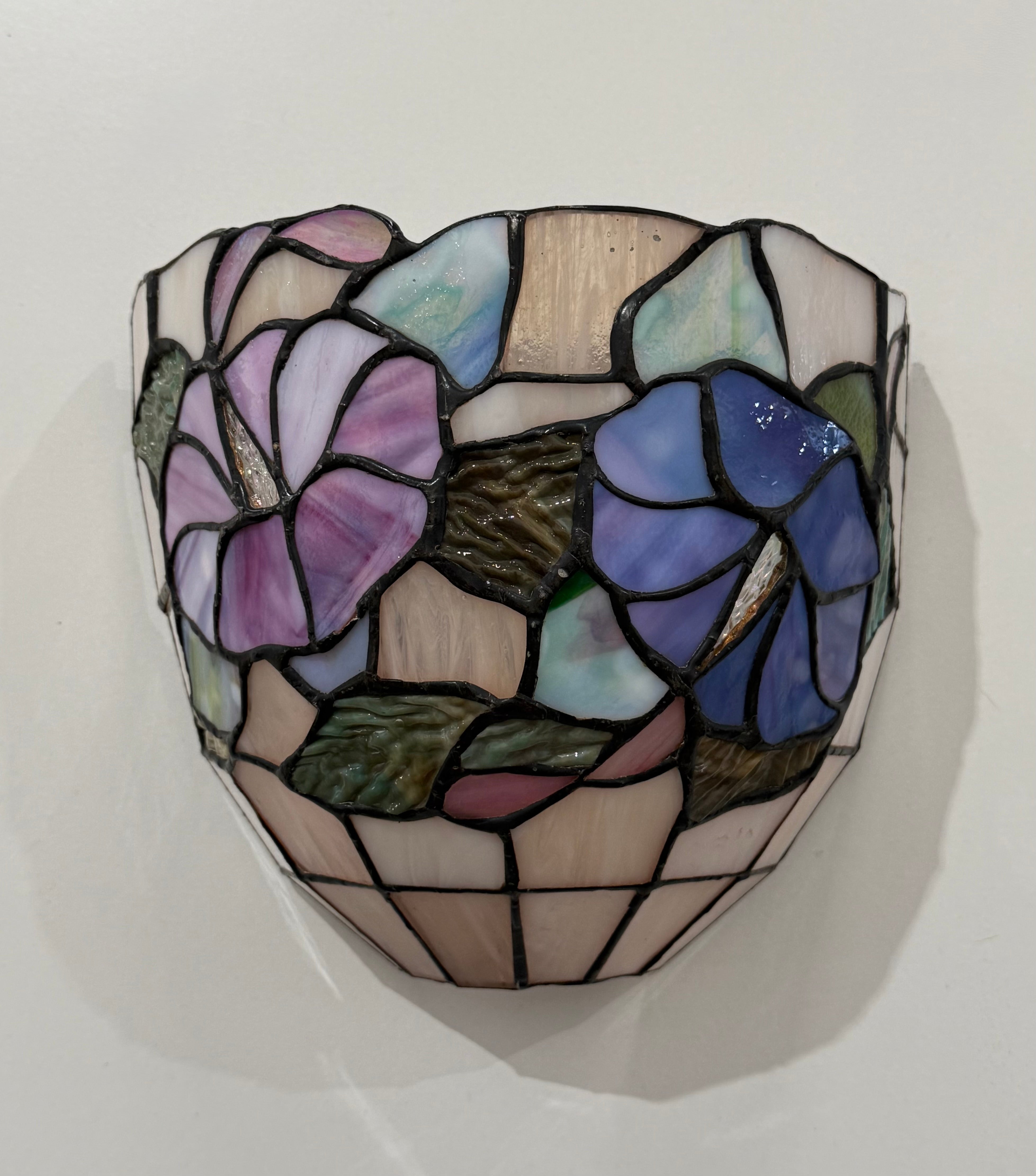 Vintage Tiffany Stained Glass Wall Lights - Two Available