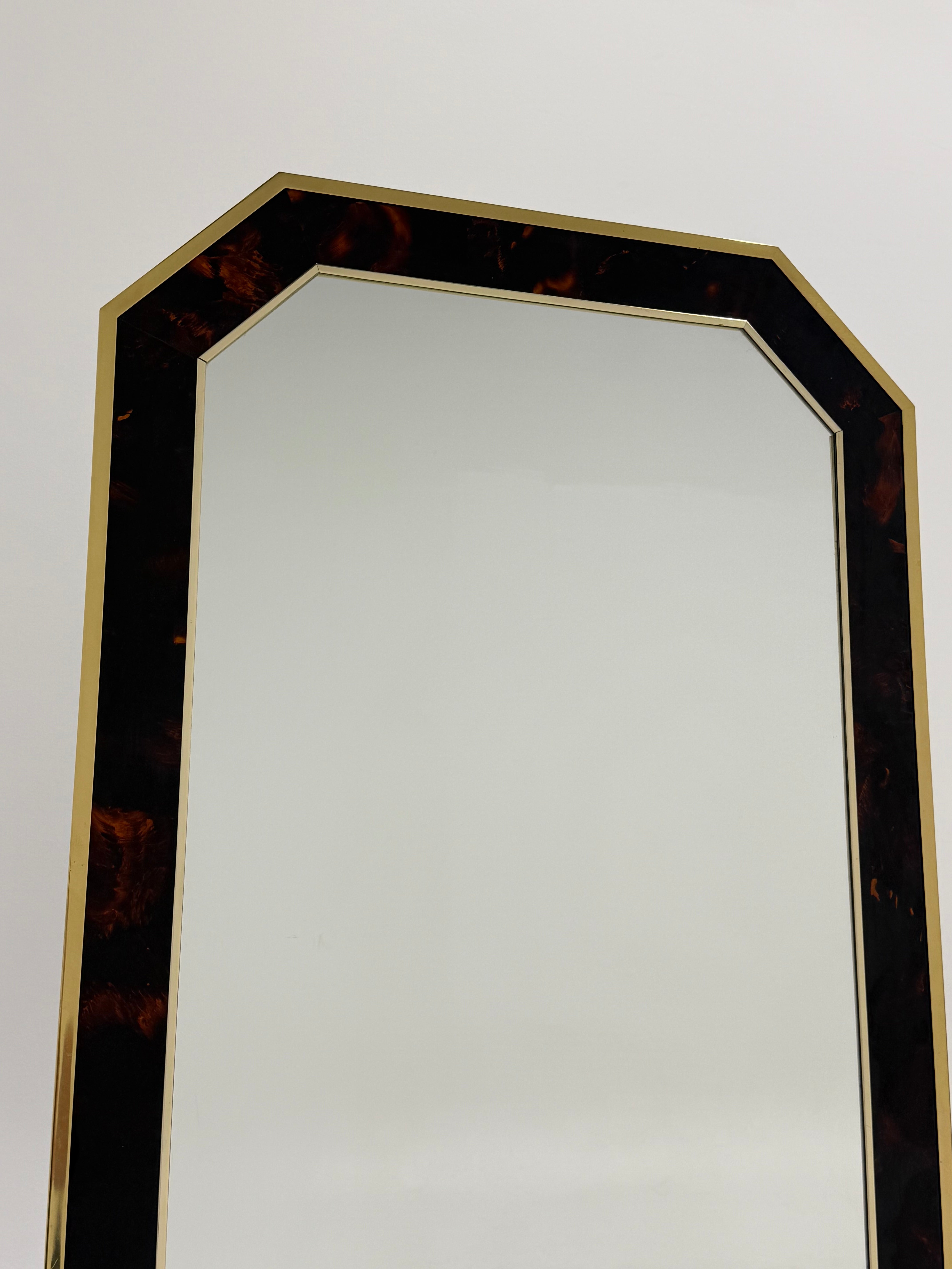 Large French Lacquered Tortoiseshell Mirror