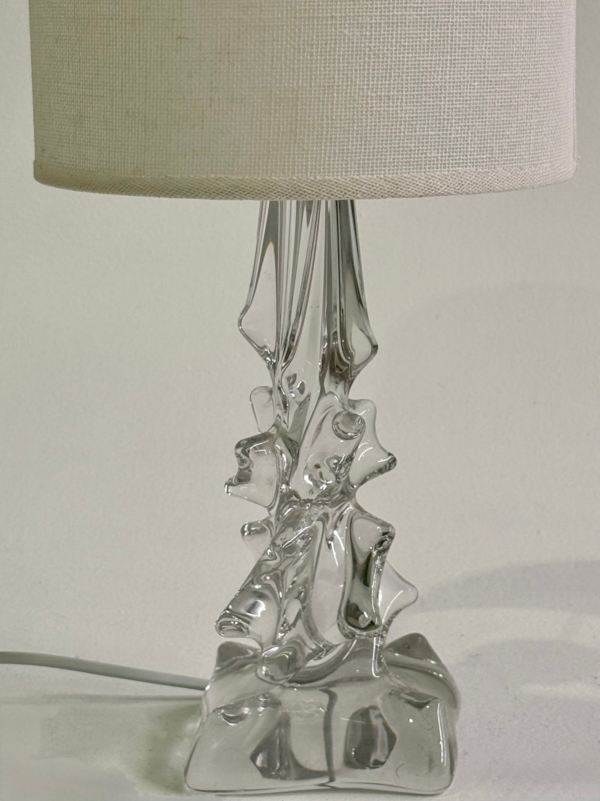 1960s French Crystal Lamp by Charles Schneider