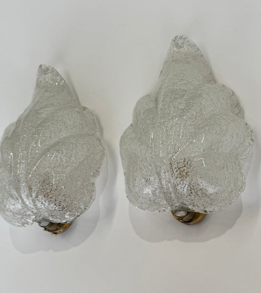 Pair of Foglia Murano Wall Lights