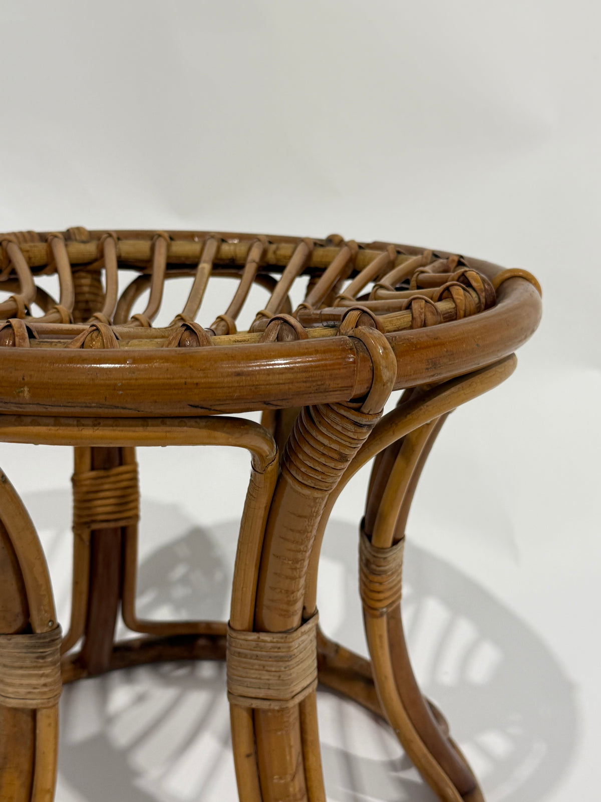 Italian Bamboo Stool by Franco Albini