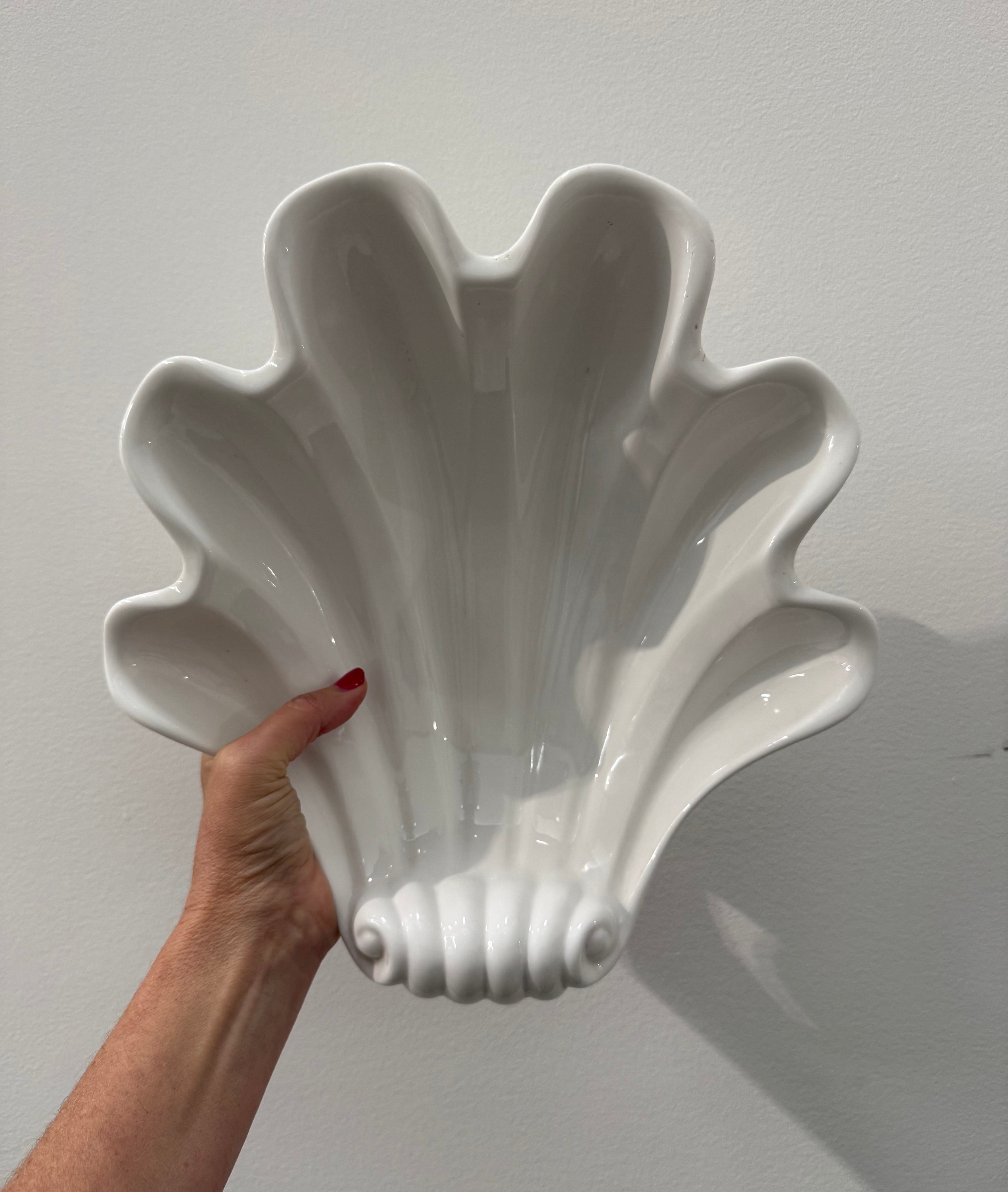 Large Vintage Porcelain Shell Bowl
