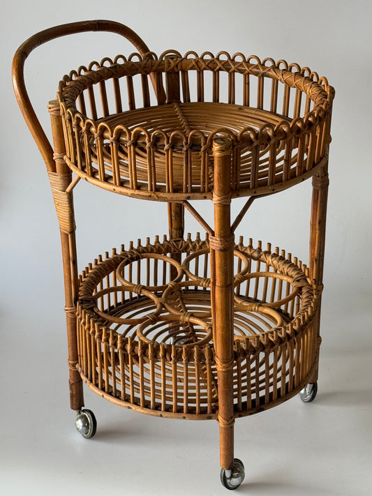 Italian 1960’s Bamboo Bar Trolley by Bonacina