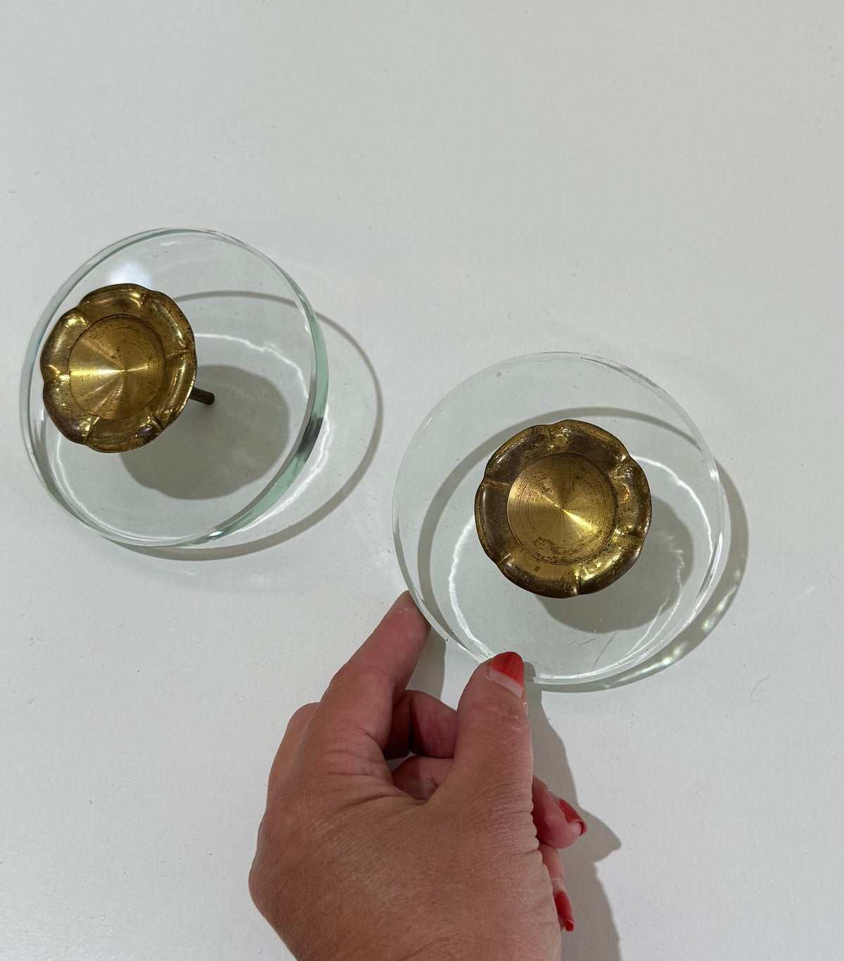 Pair of Italian Murano Glass Cabinetry Pulls