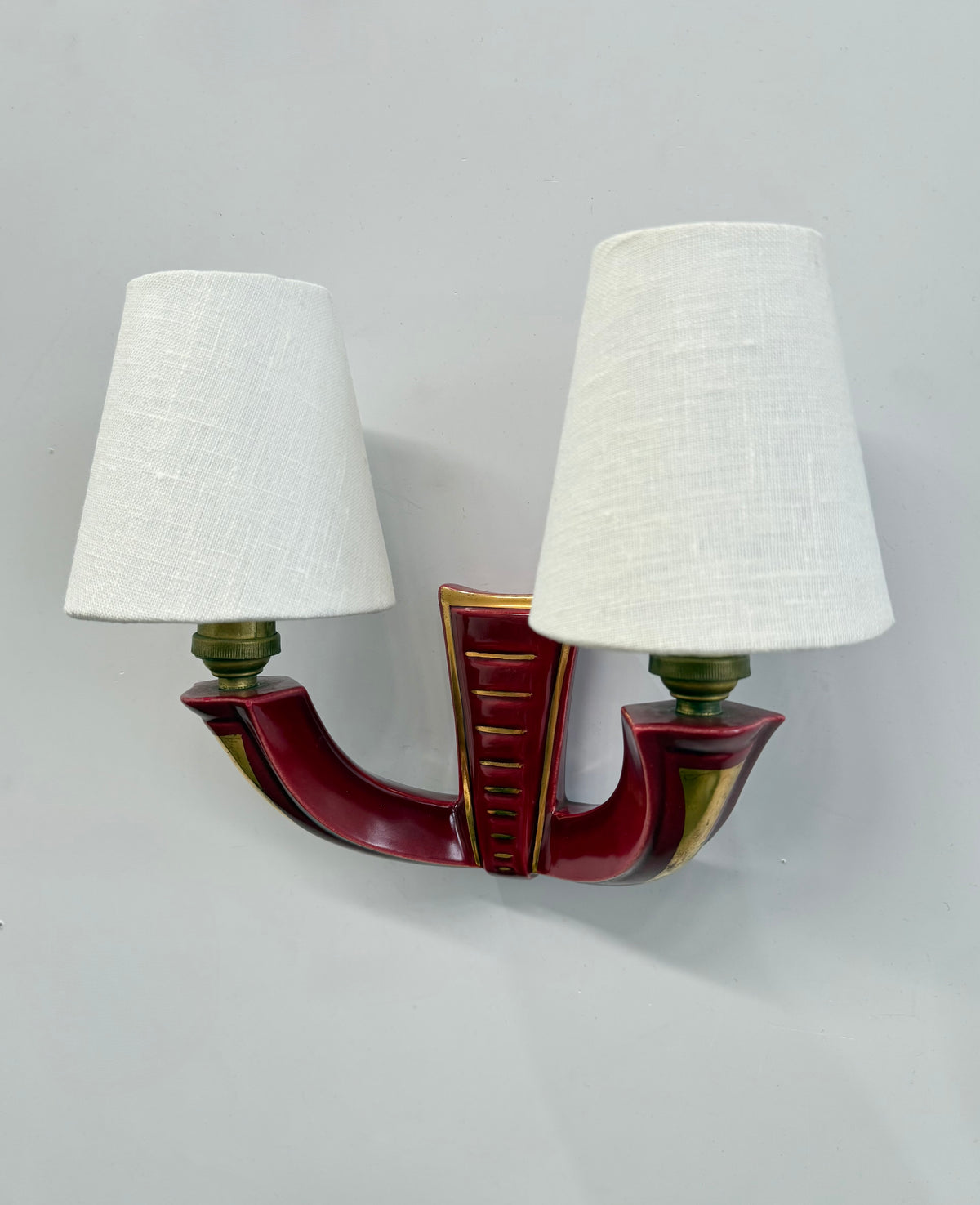 Pair of 1950’s French Ceramic Wall Lights