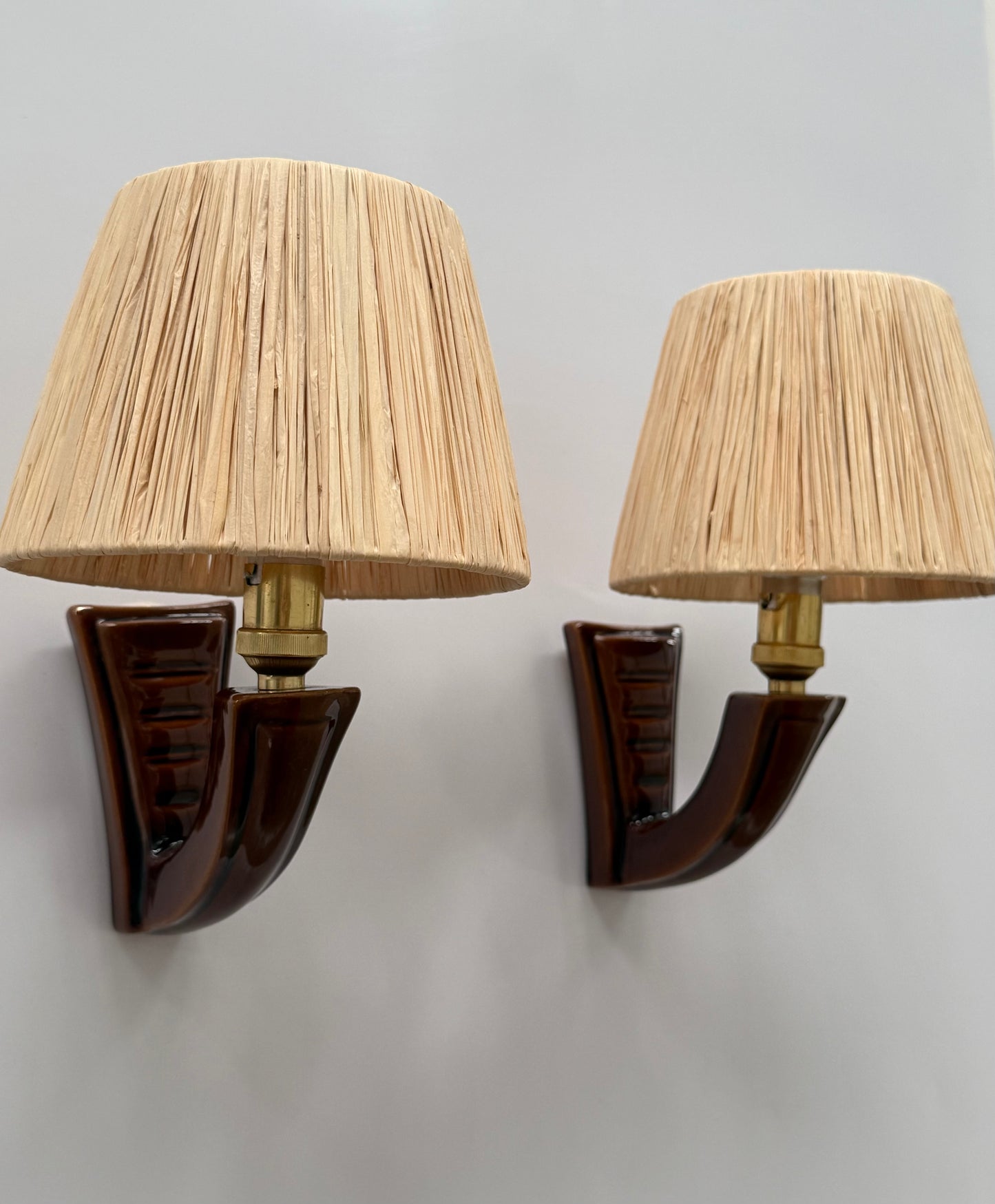 Pair of 1950’s French Ceramic Wall Lights
