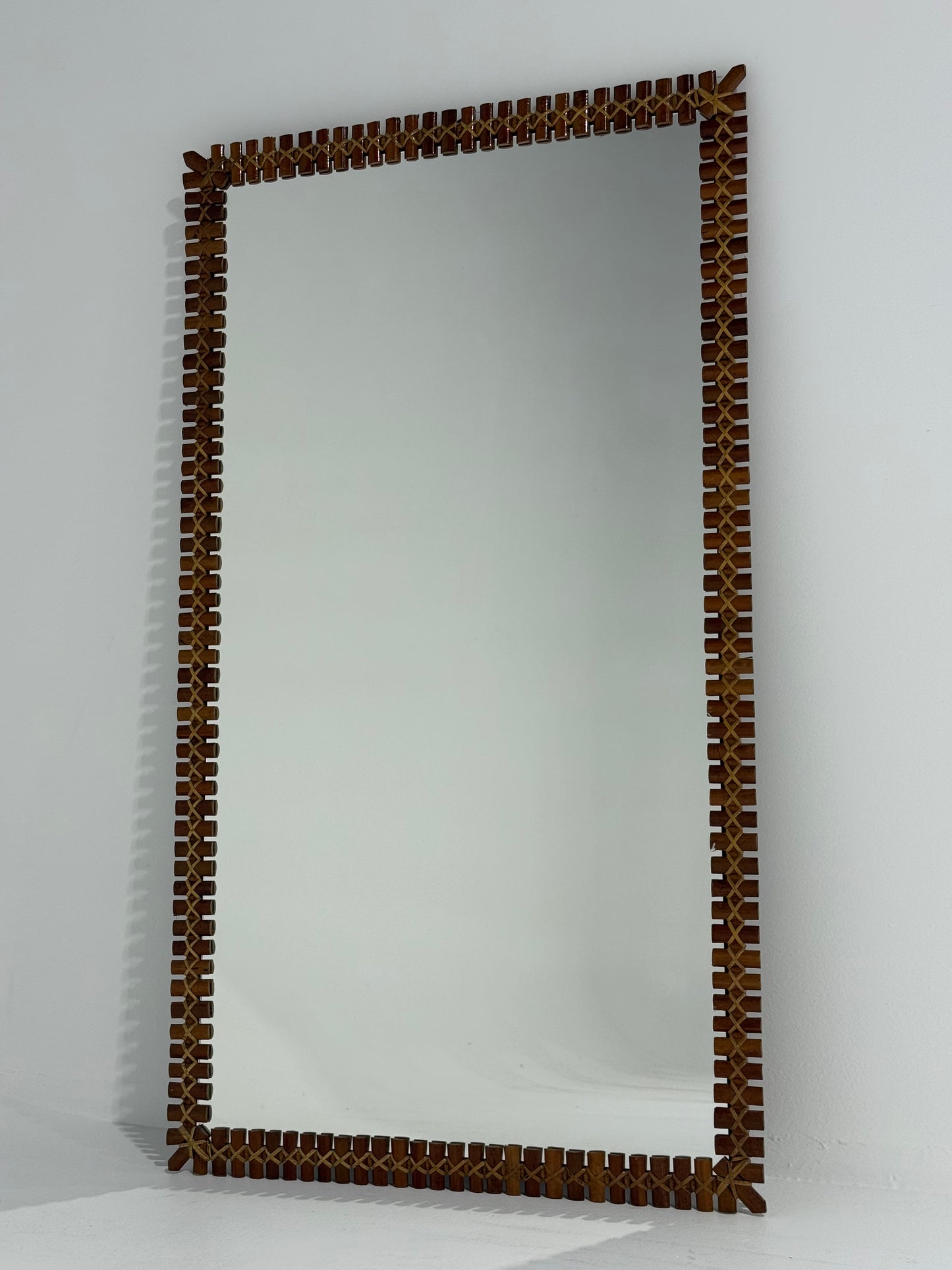 Full Length Italian Bamboo Mirror by Bonacina