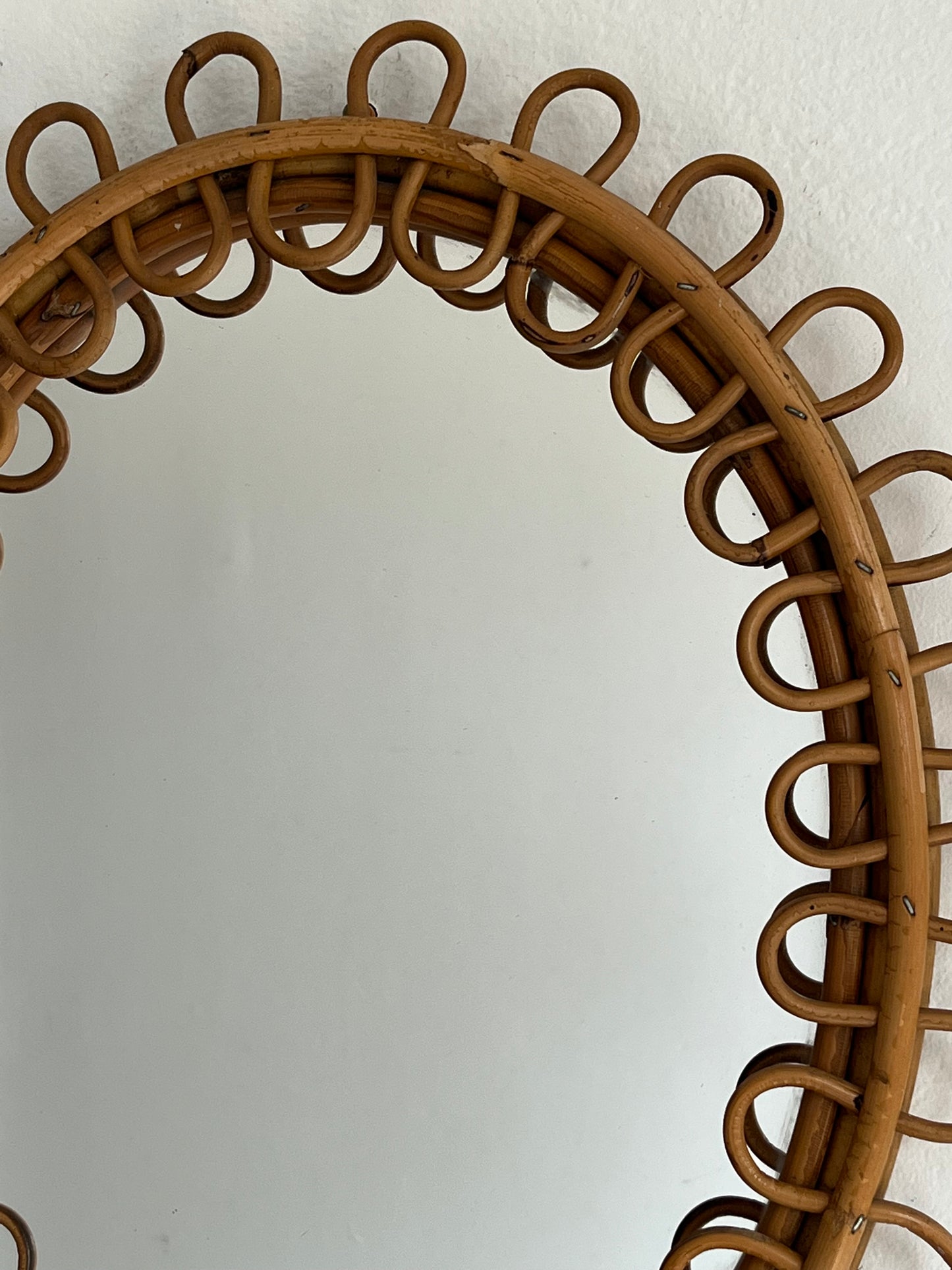 Italian Bamboo Loop Mirror by Bonacina