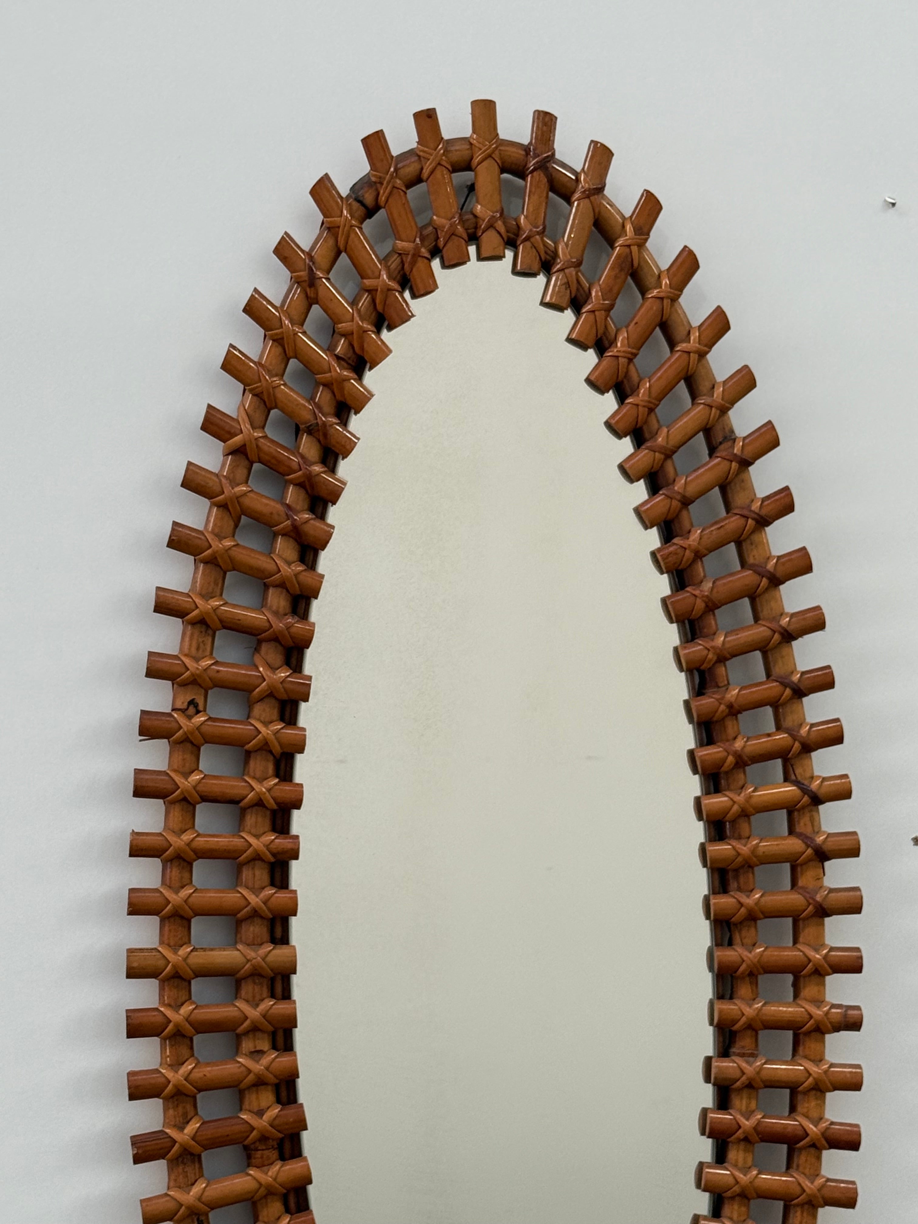 Italian Full Length Bamboo Mirror by Bonacina