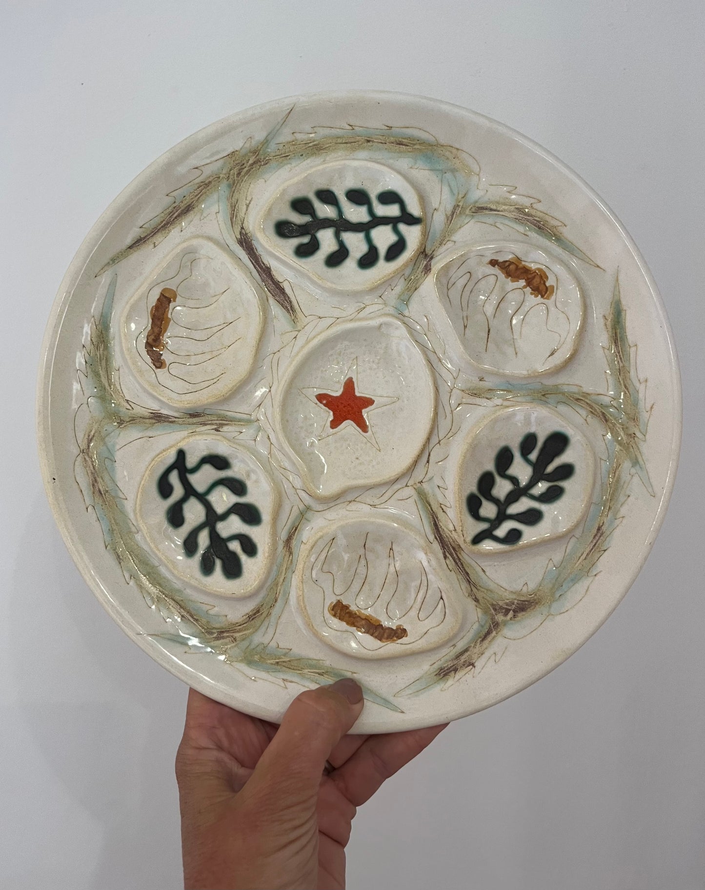 French Ceramic Oyster Plate - Two Available.