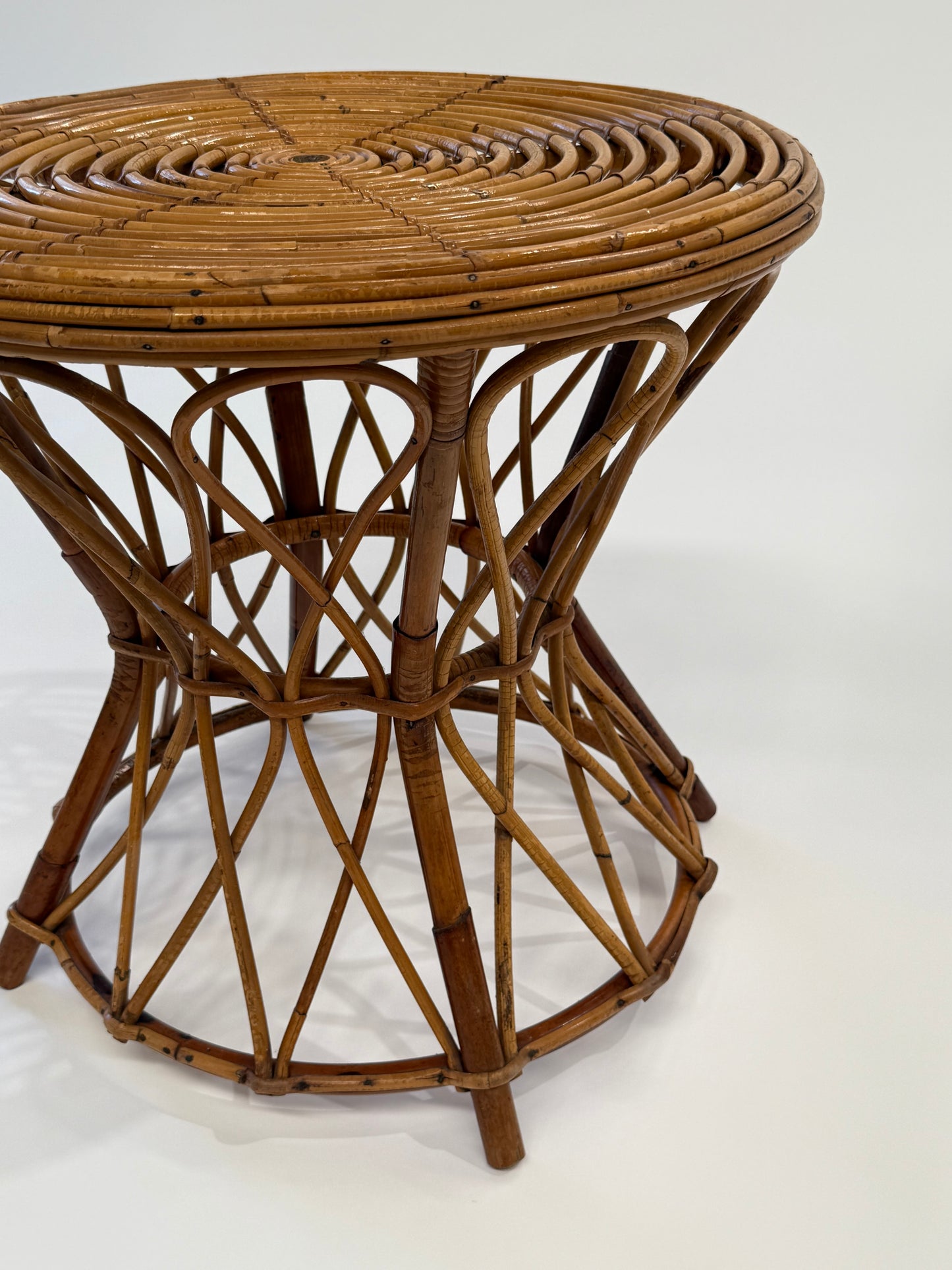1950’s Italian Bamboo Side Table by Lio Cariminate