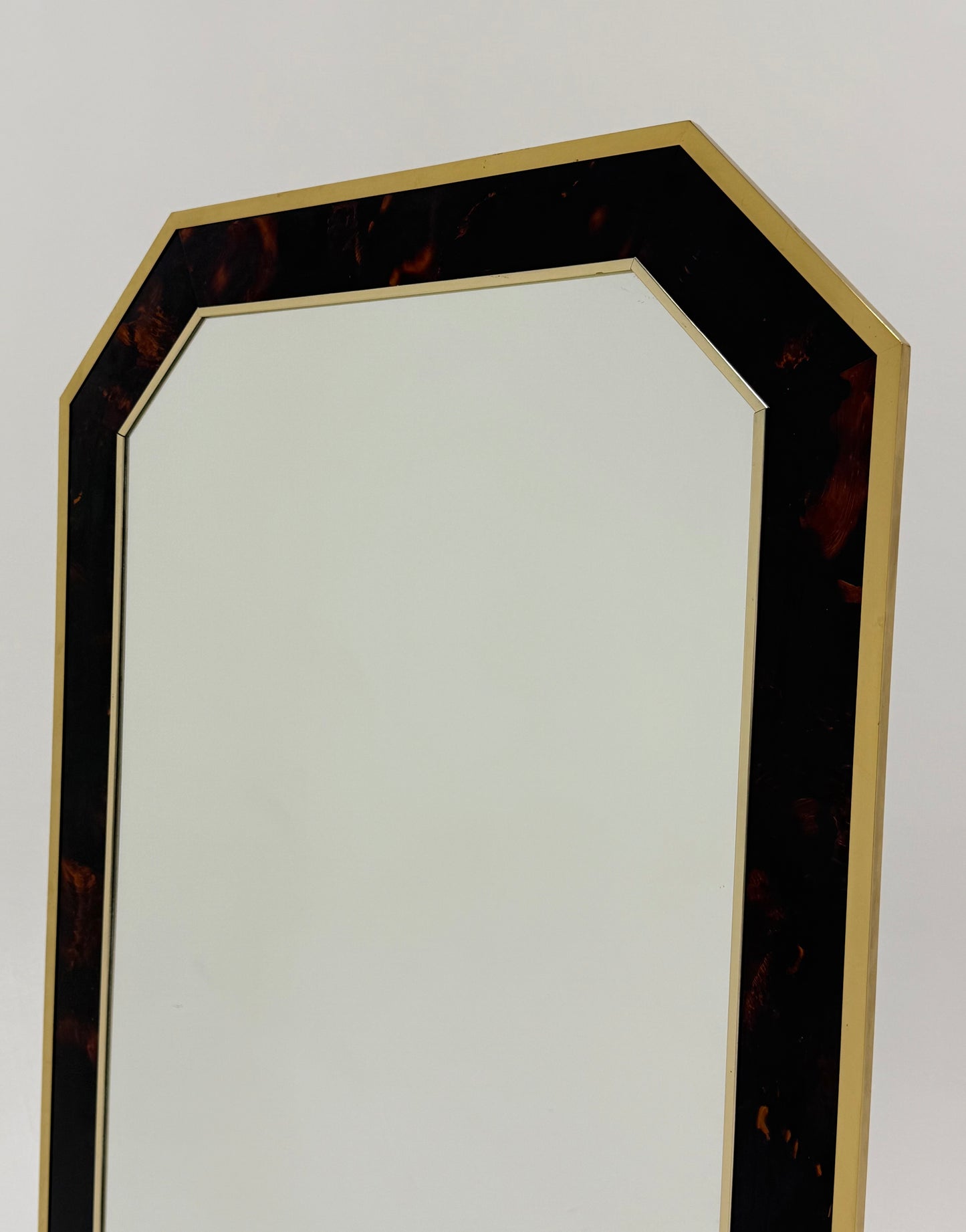 Large French Lacquered Tortoiseshell Mirror