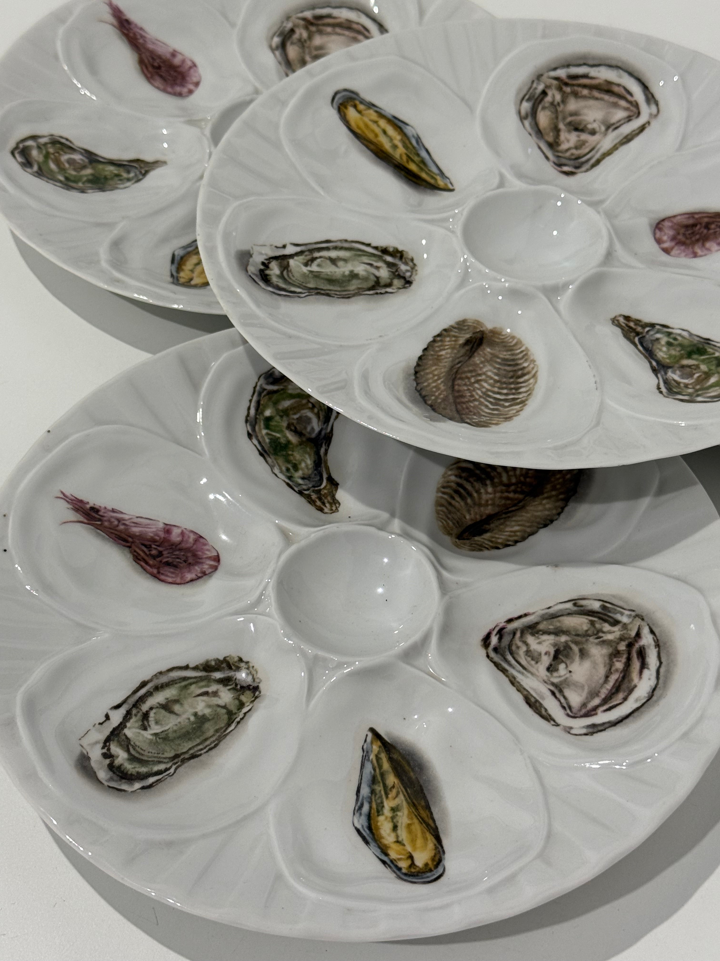 Vintage French Oyster Plate by Hirondelle - 2 Available