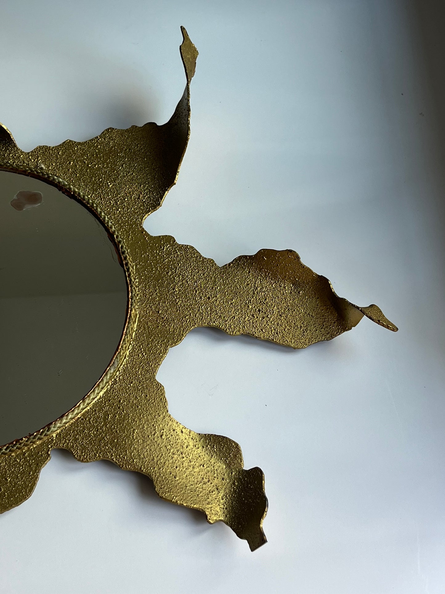 French Brutalist Sunburst Mirror